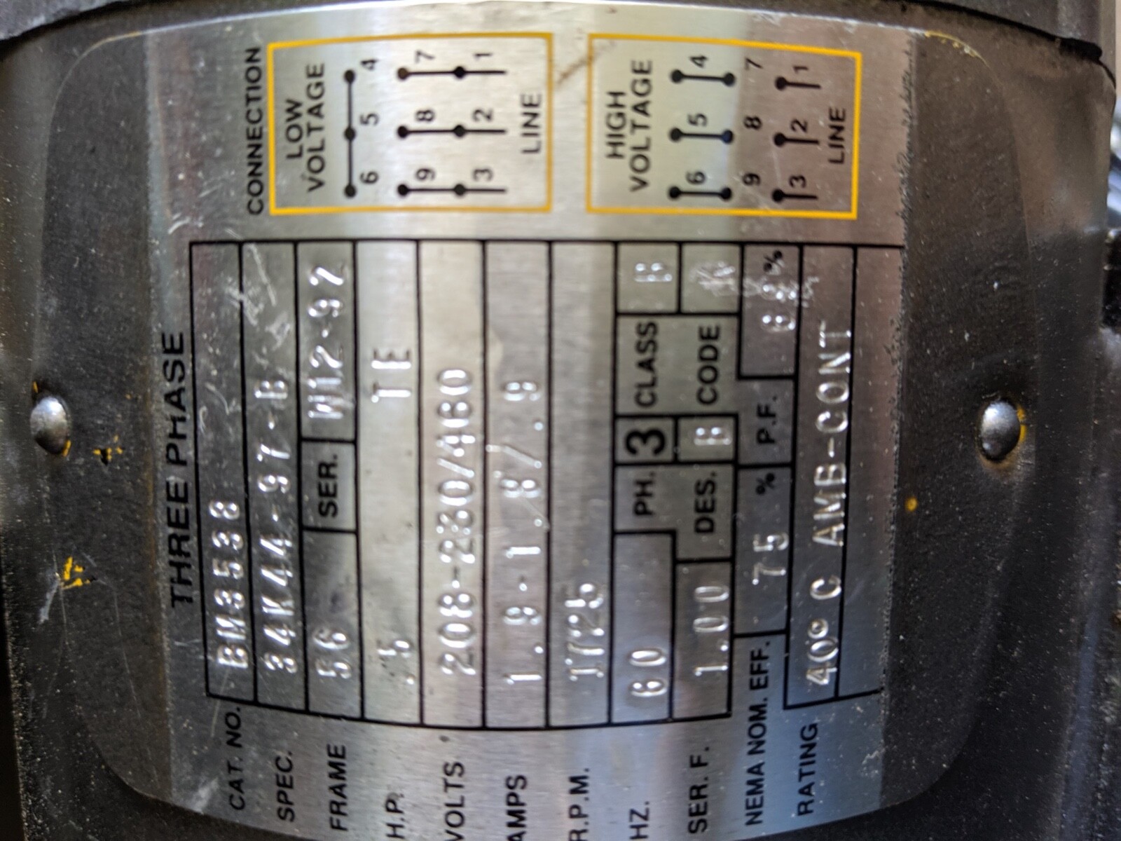 Seco AC Flux Vector Drive SV3000 with motor. 