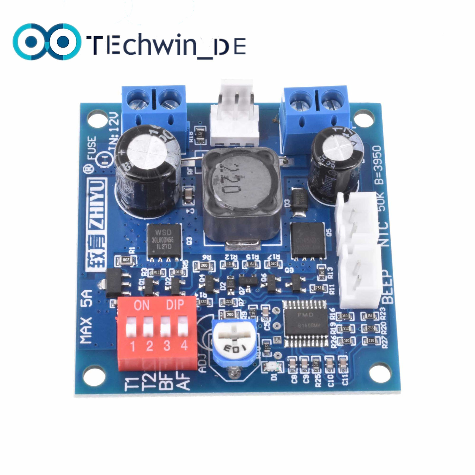 DC 12V 5A PWM PC CPU Fan Speed Controller Temperature Control Board