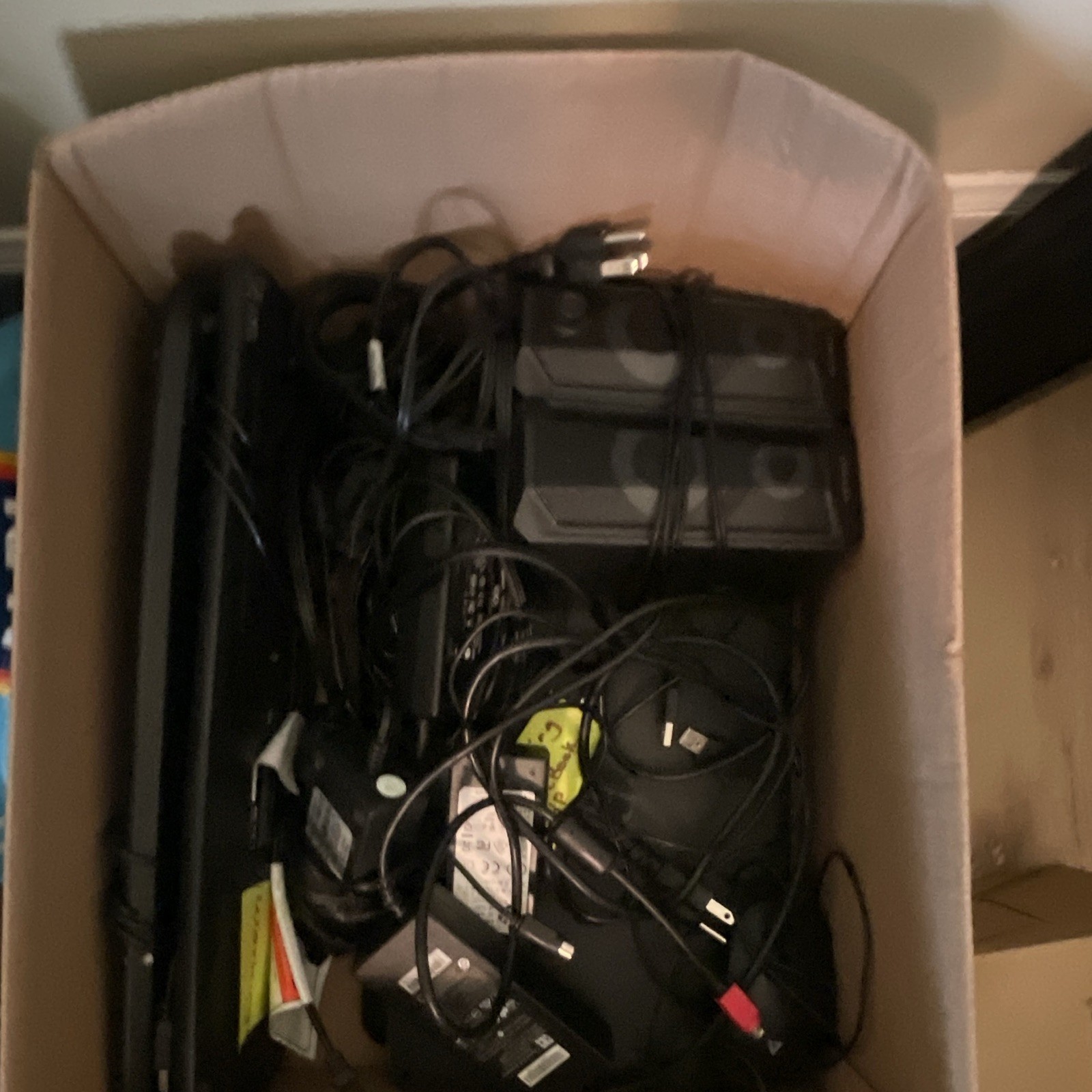 Consumer Electronics Mixed Lot Box of Assorted Cables, Adapters & Chargers
