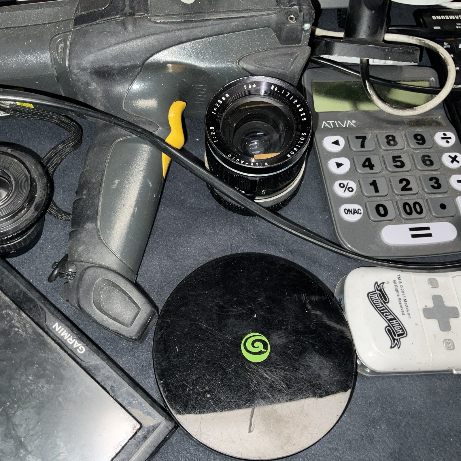 Untested Electronic Lot – External HDD, Garmin, Security Cameras, DVD, Remote