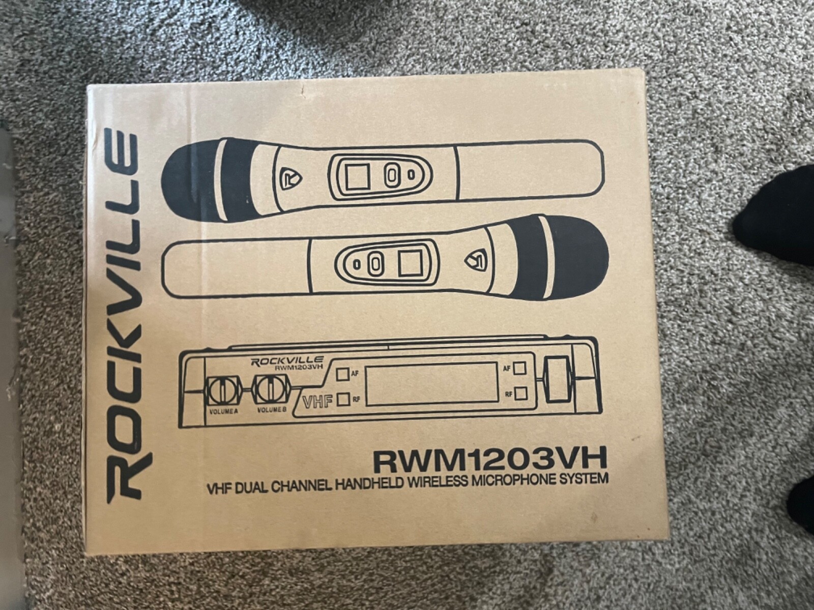 New Rockville VHF DUAL CHANNEL HANDHELD WIRELESS MICROPHONE SYSTEM