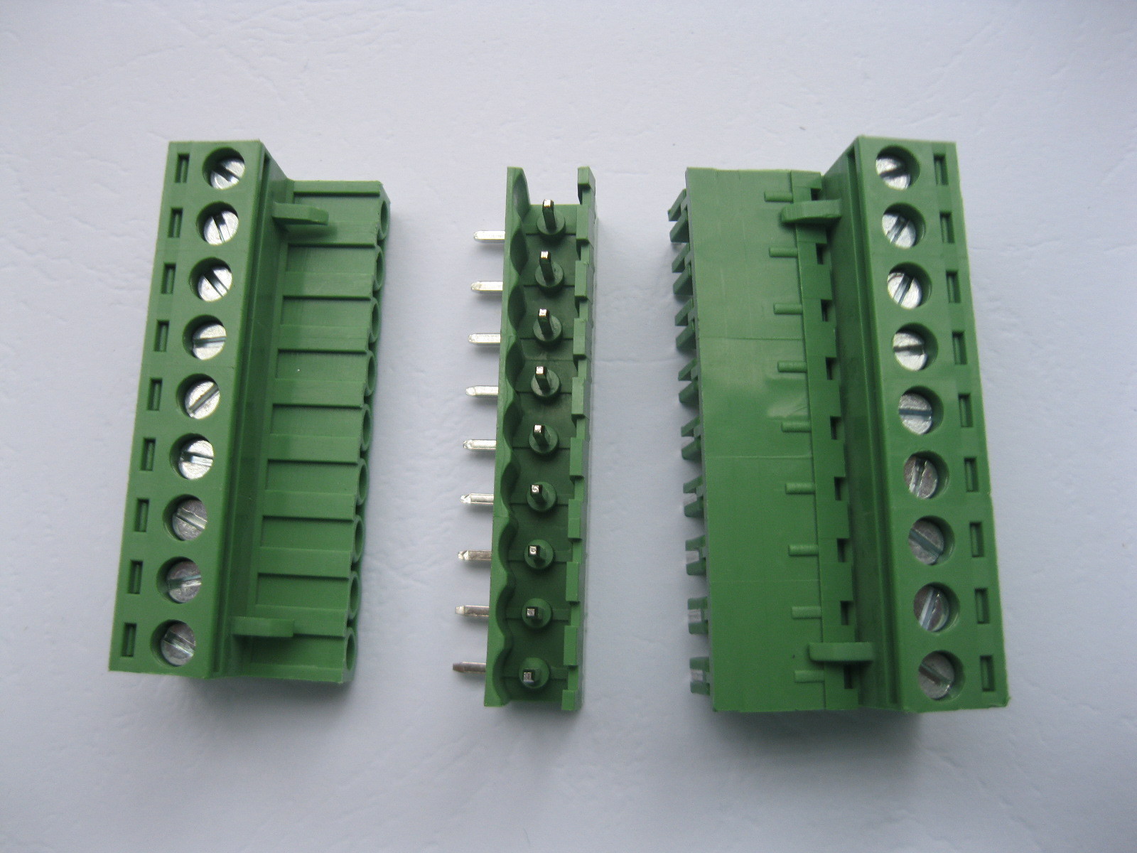 6 pcs Angle 9pin/way 5.08mm Screw Terminal Block Connector Green Pluggbale Type