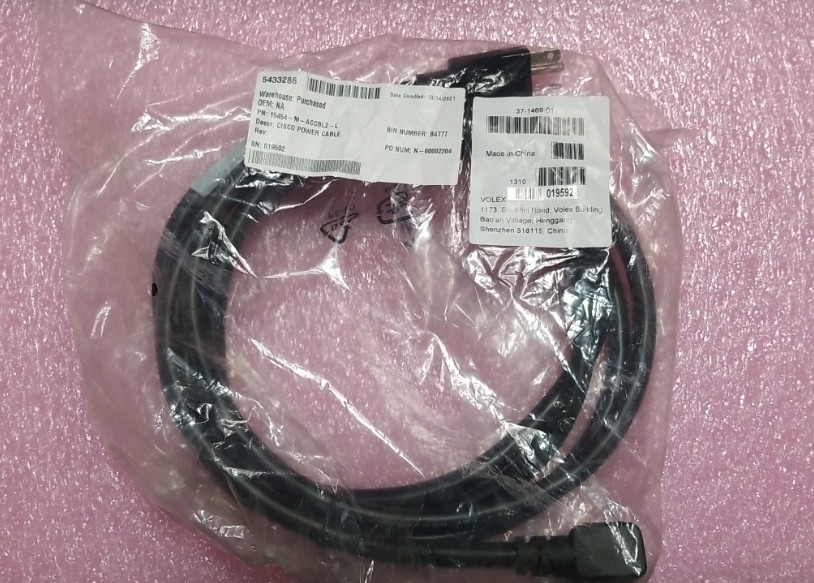 15454-M-ACCBL2-L Cisco AC Power Cable, Left Exit, 3m (New)
