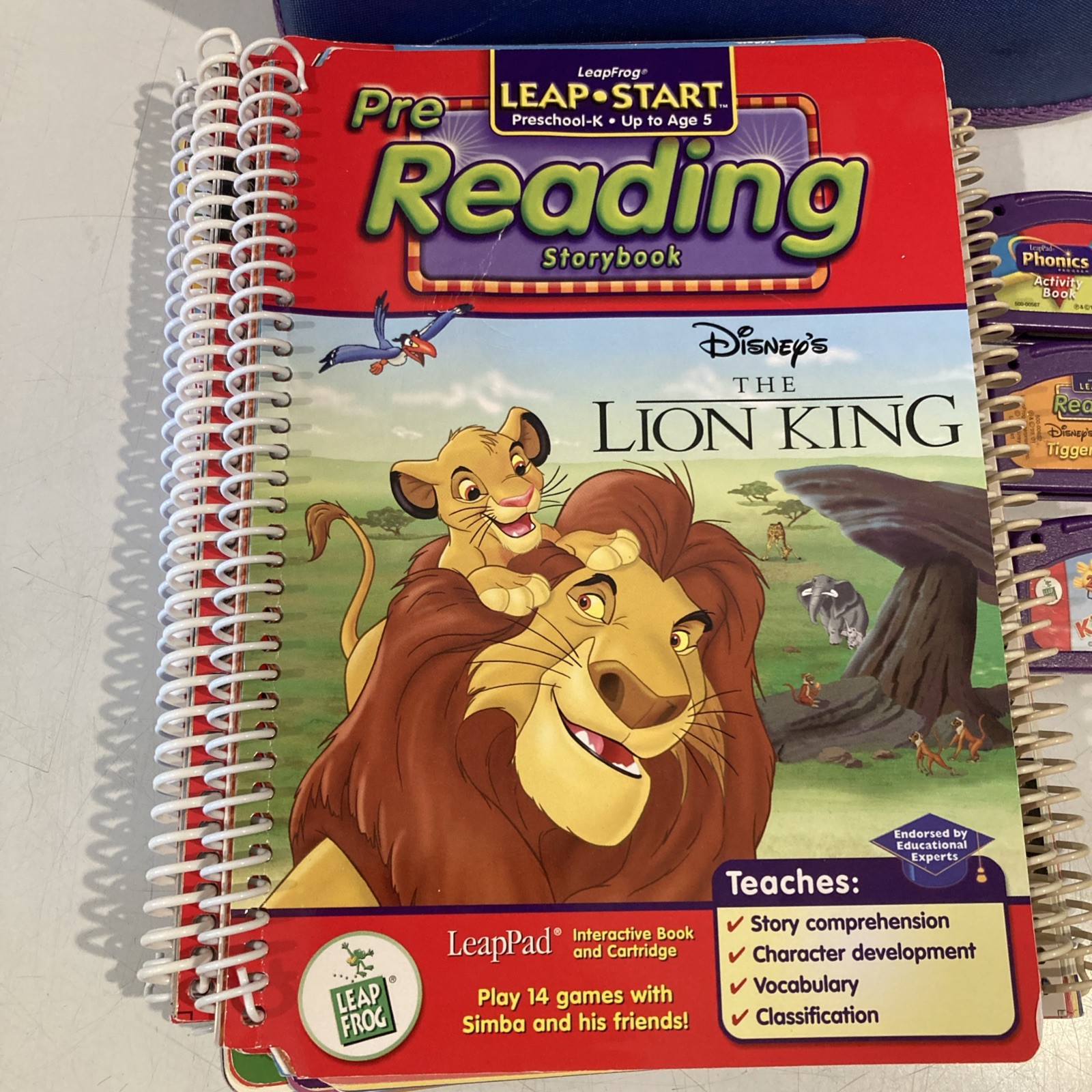 UNTESTED For Parts 2001 Leap Pad Learning System Binder Games Books Phonics Read