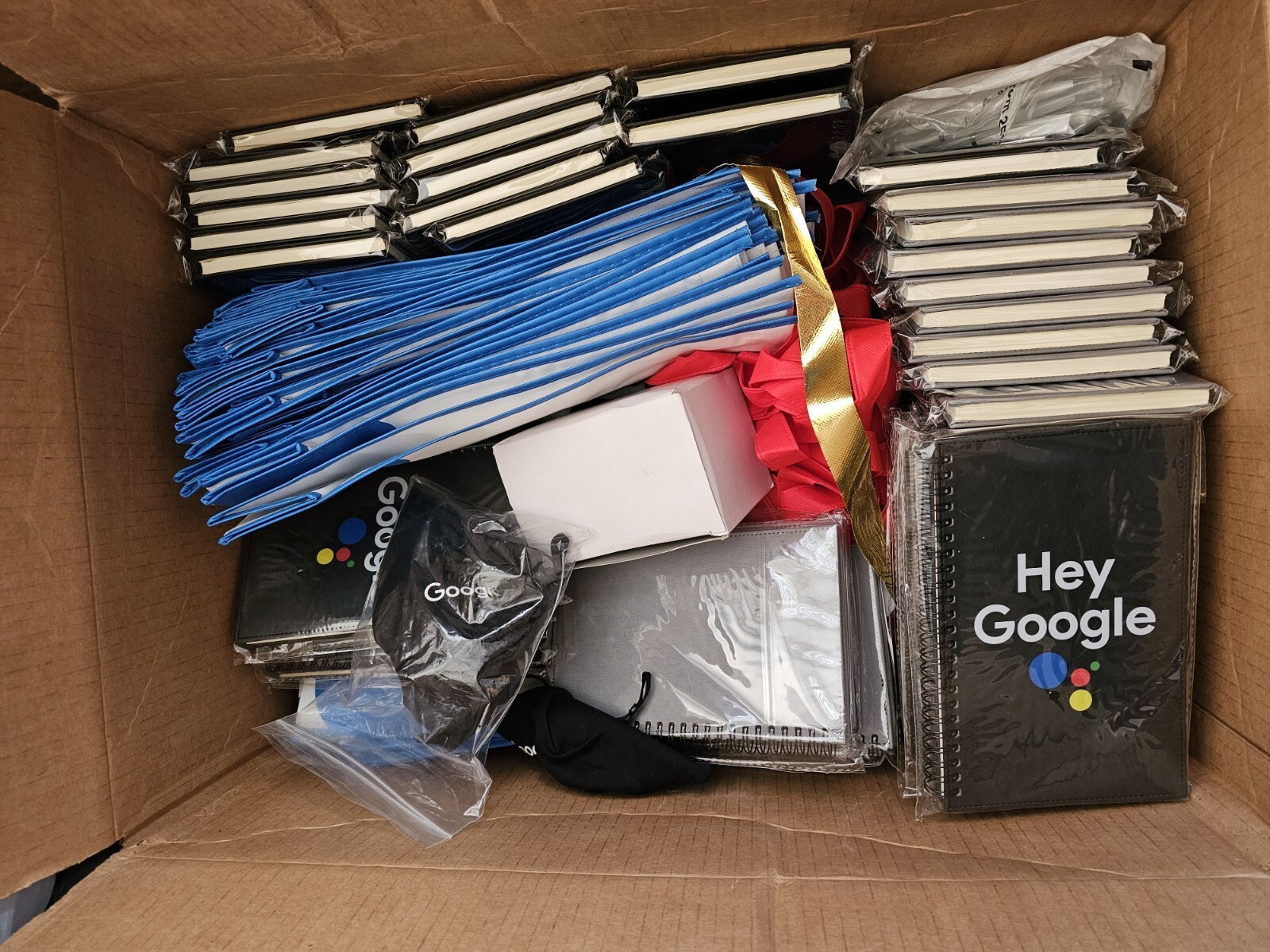 HEY Google! Merchandise Lot Notebooks Pens Bags Face Masks Etc