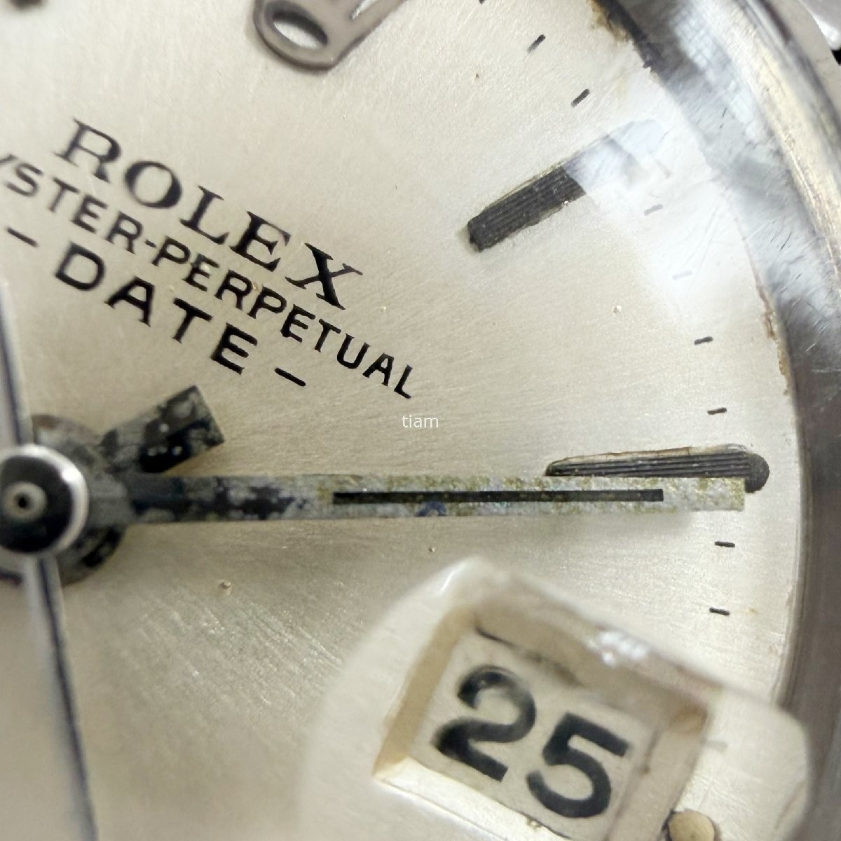 ROLEX 6517/4 Oyster Perpetual Date 1967 Automatic Silver White Gold SS