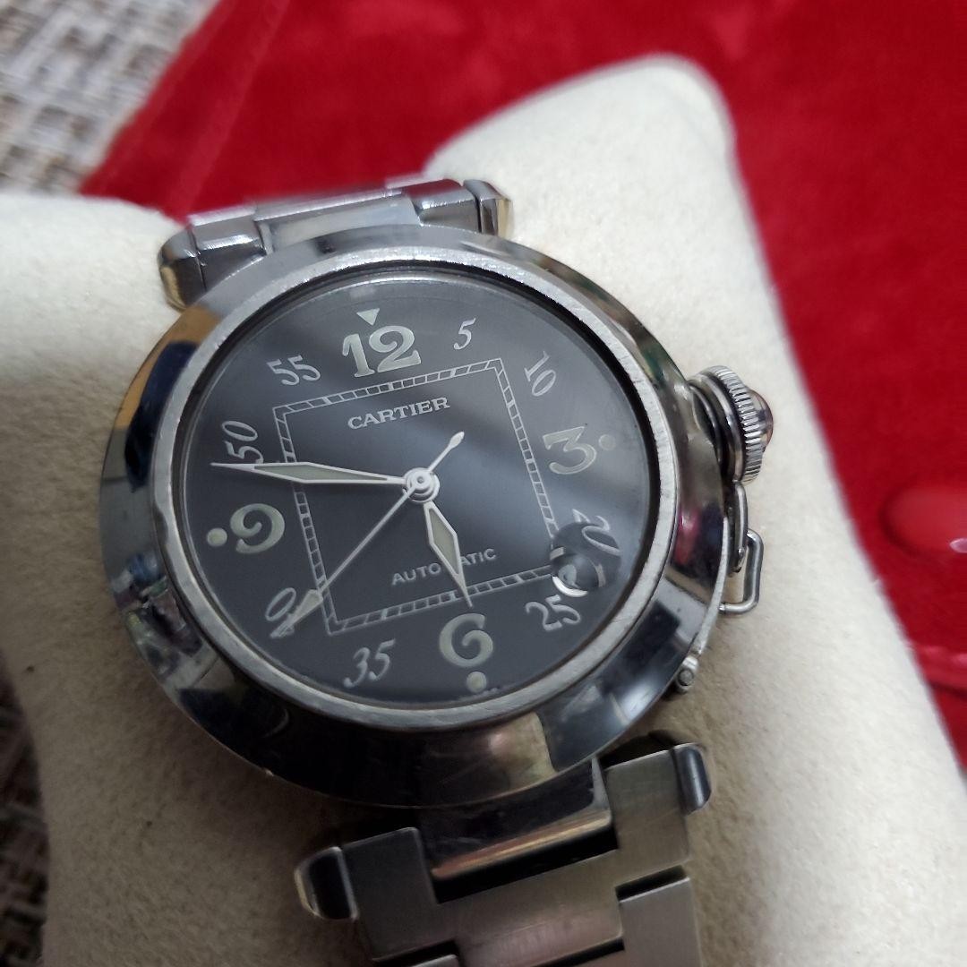 Cartier Watch Pasha C Black Dial Automatic Winding Round Face Unisex