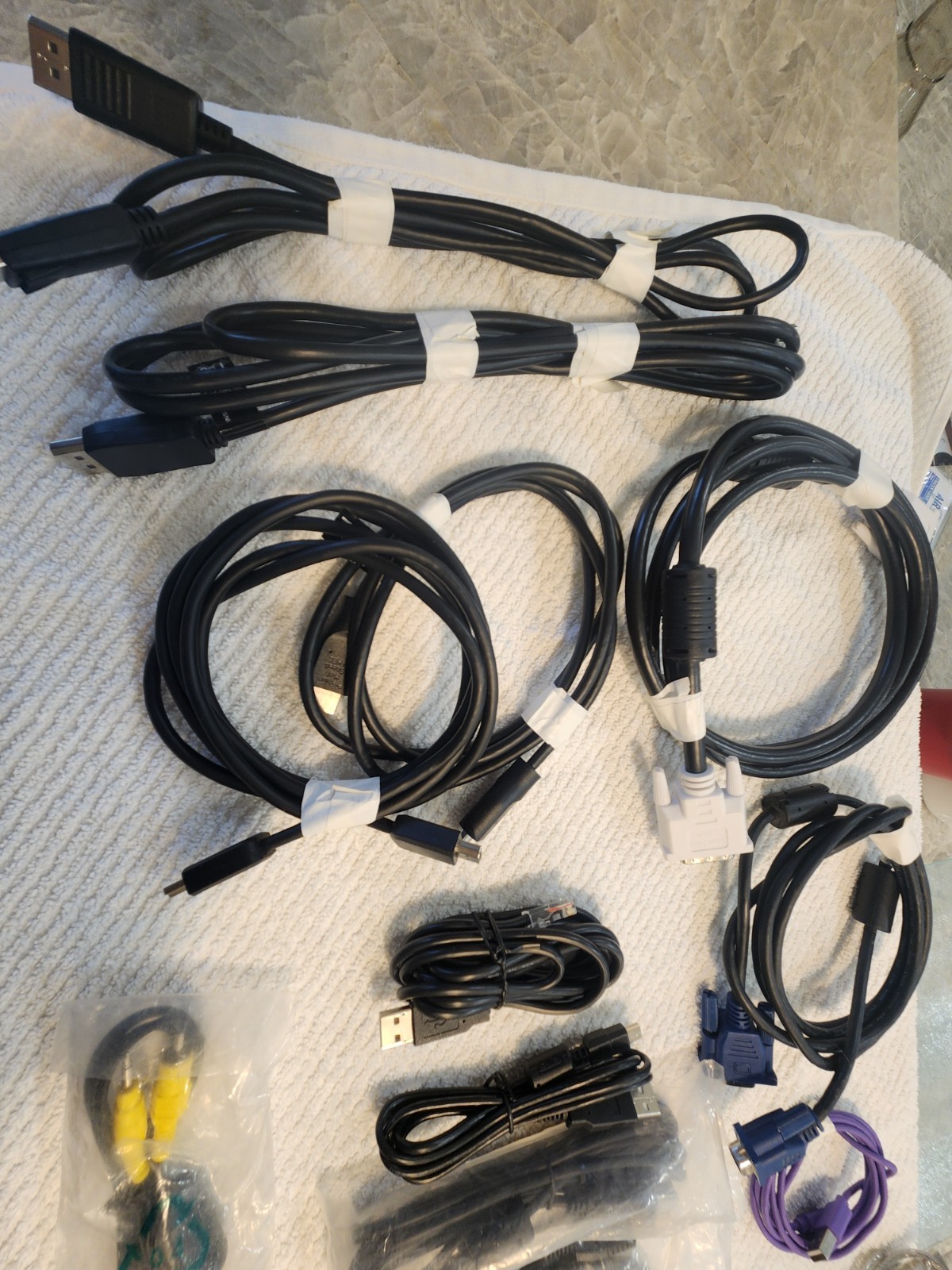 Lot of computer, electronics, cables, equip, SIMMs, Phones for repair/replace