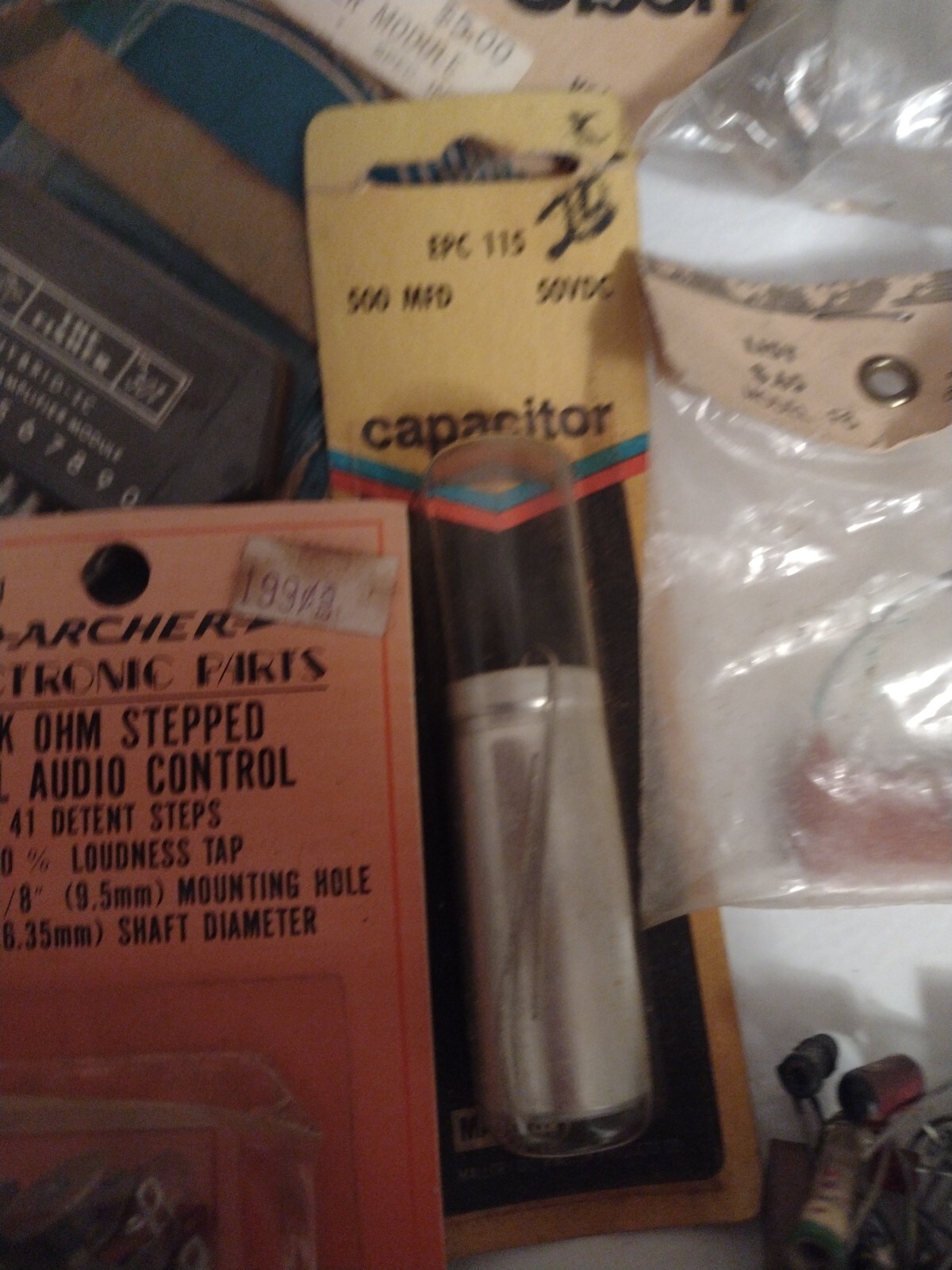 Vintage Assortment Of Electrical Components Olson Tung-sol Bulbs Etc