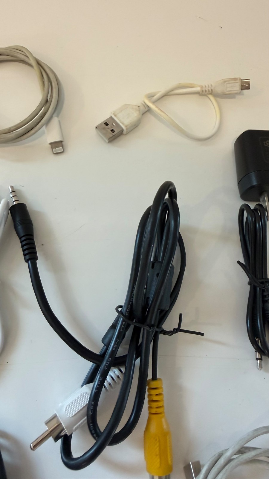 Electronics Cable Lot Kyocera Wall Charger Monster Coax Micro USB Lightning Aux