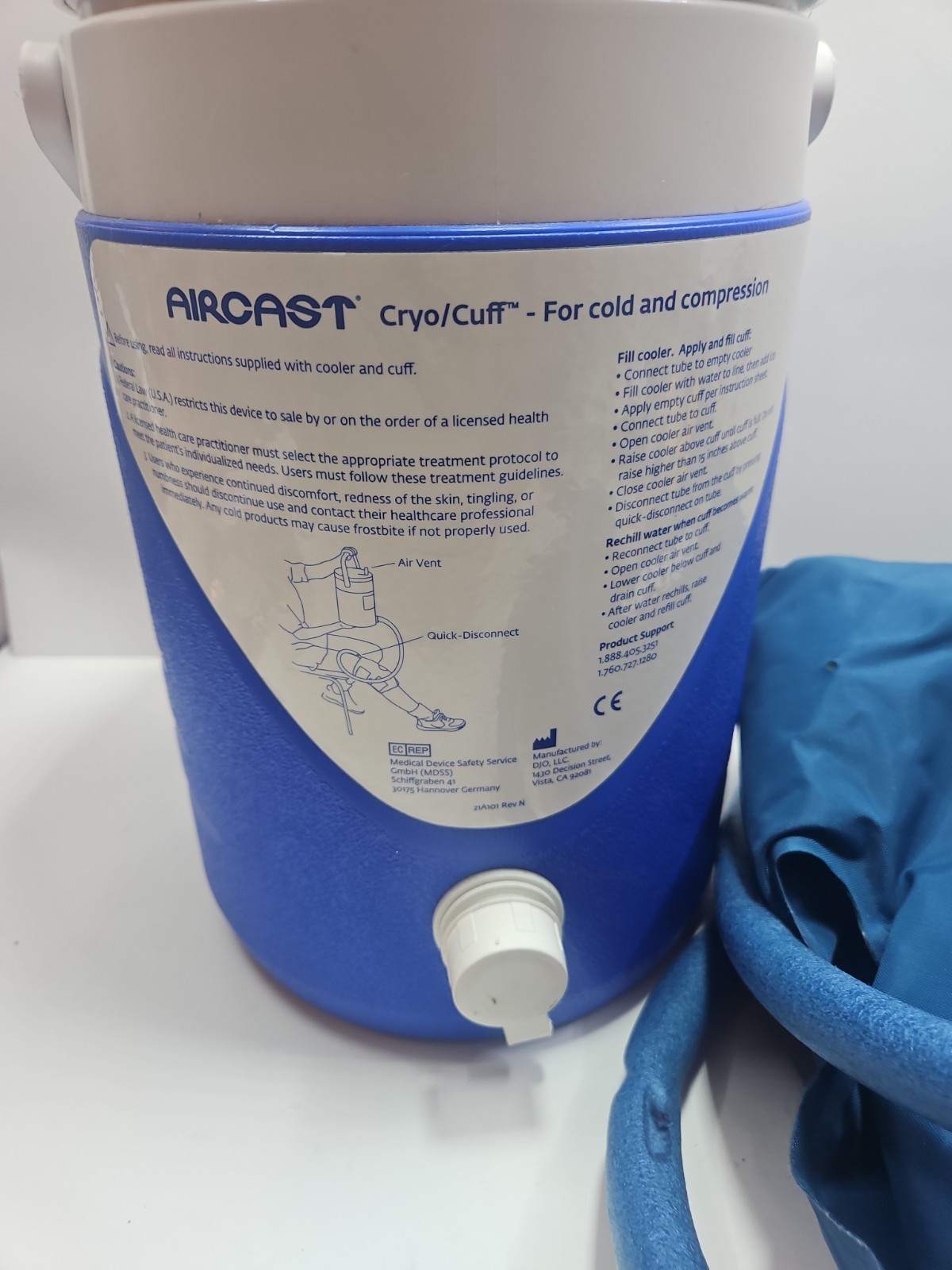 Aircast Cryo/Cuff Ice Therapy Gravity Cooler, Hose, Knee Cuff