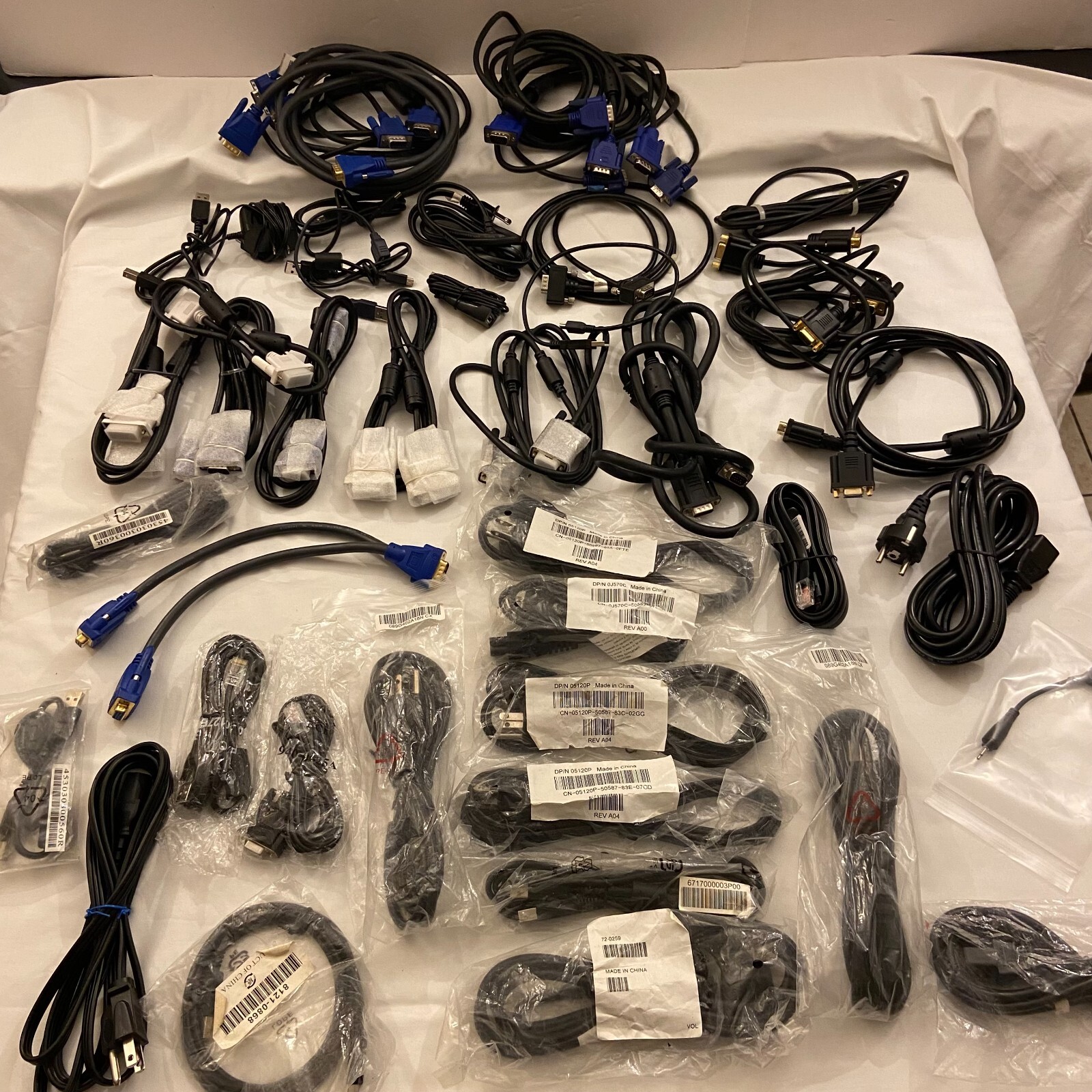 Assorted Mixed Electronics Parts & Large Amount of Cables Office Liq.