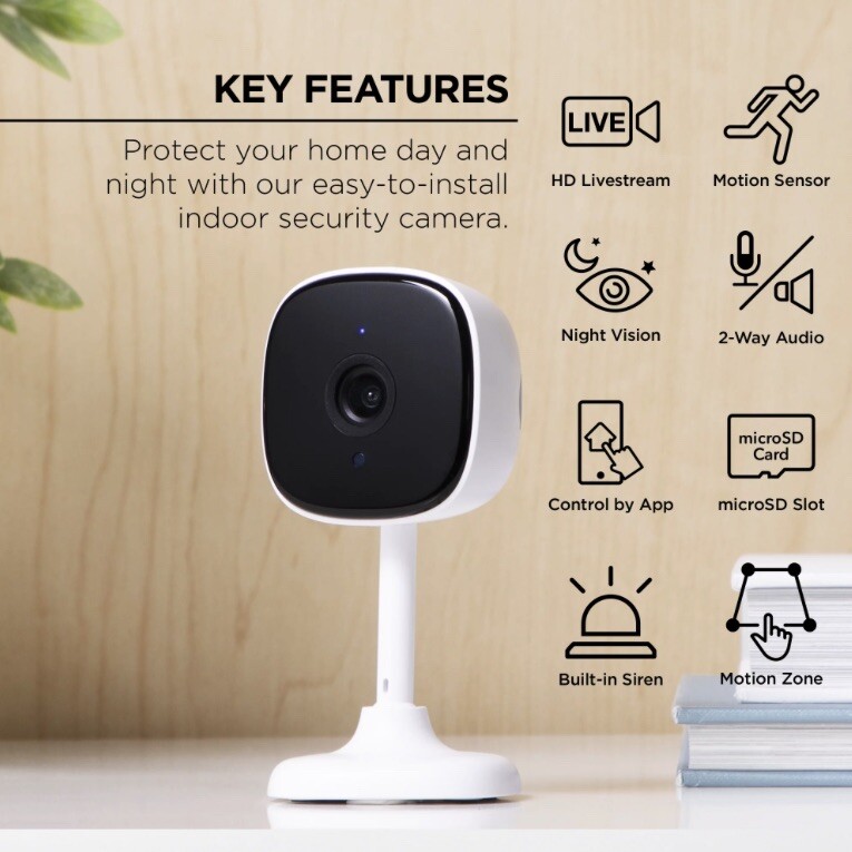 Merkury Smart 1080P Smart Indoor Camera with Voice Control