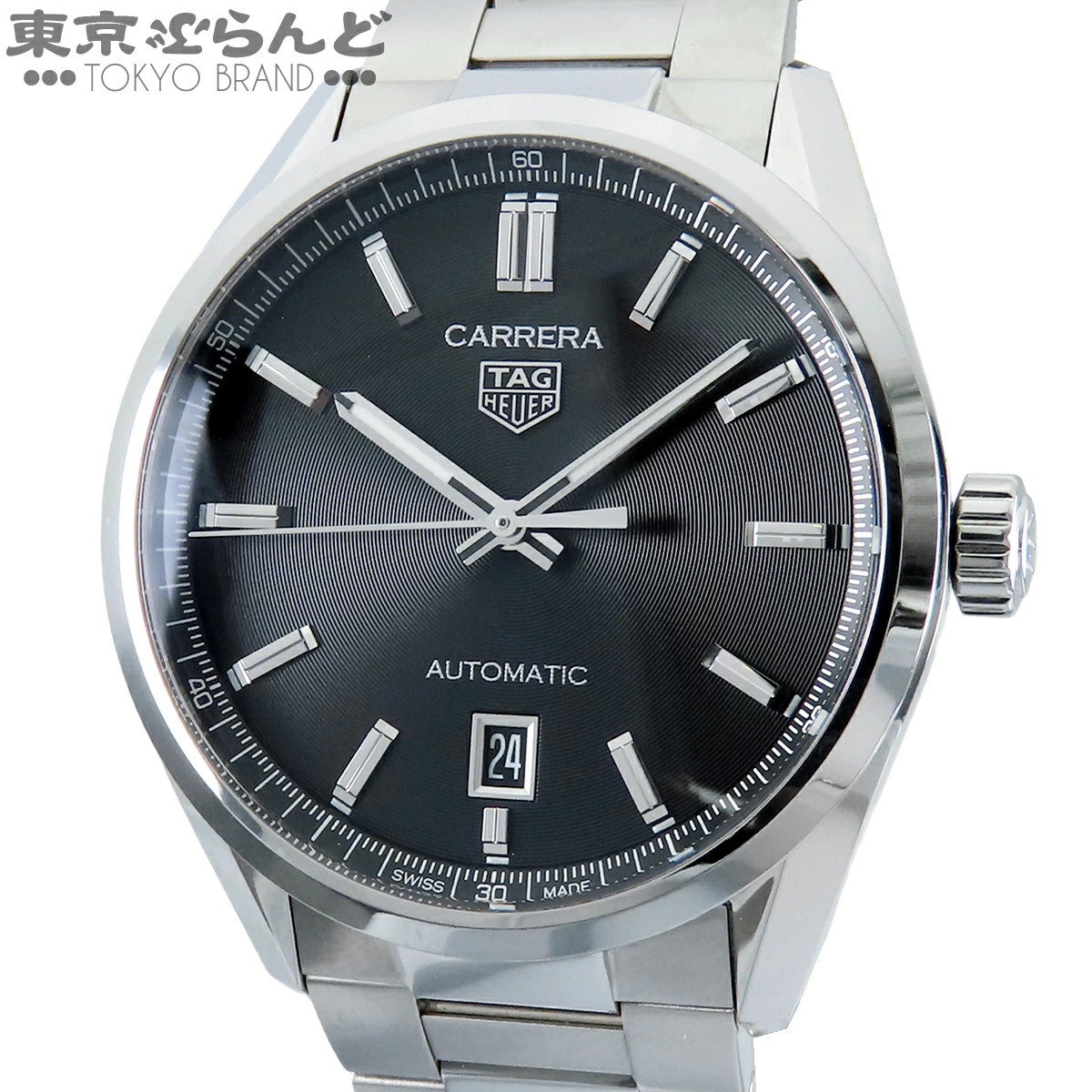 TAG Heuer Carrera Watch SS Caliber 5 Date w/Box Warranty Black WBN2110 BA0639