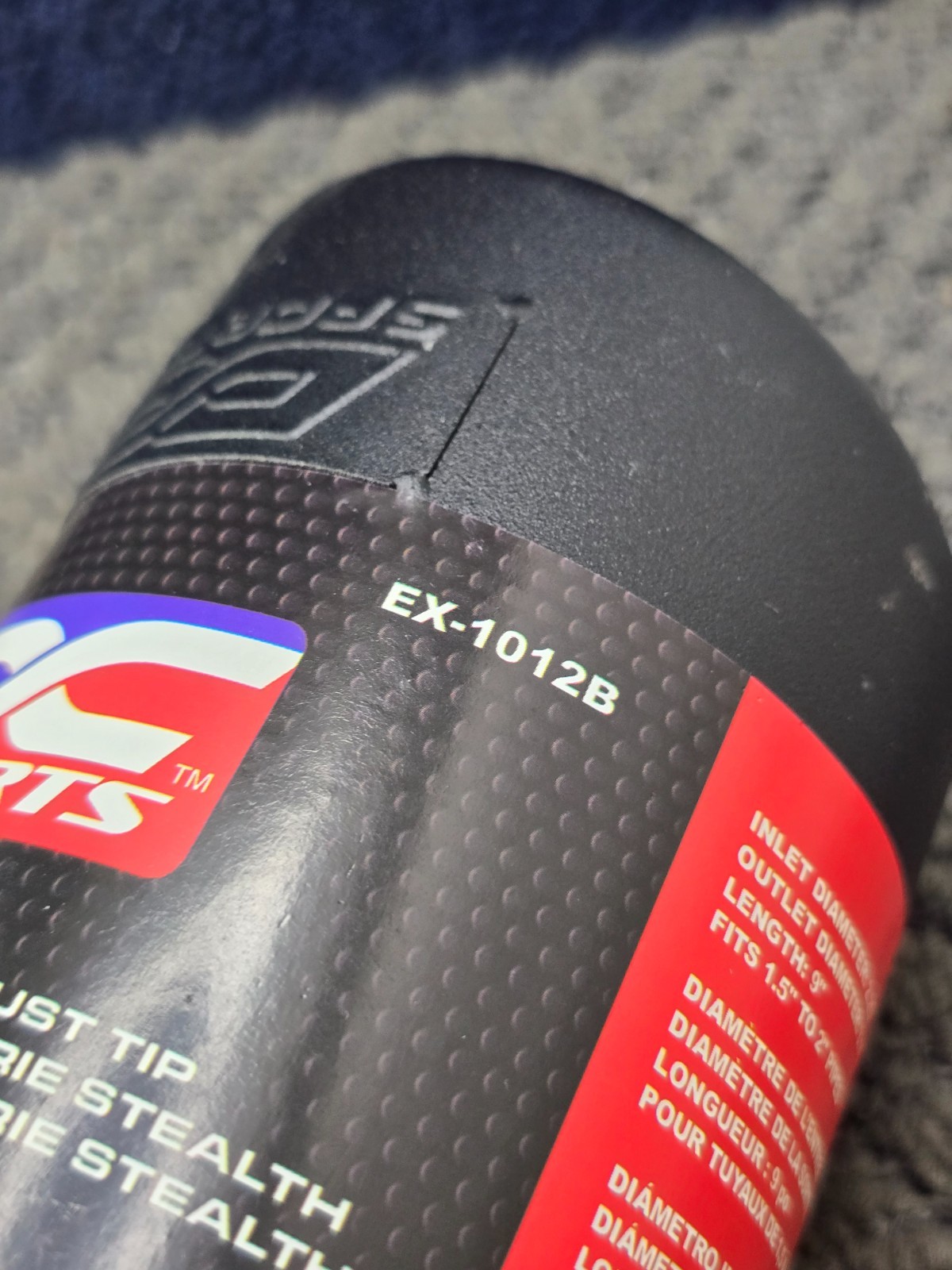 DC Sports EX-1012B: Performance Bolt-On Resonated Muffler Slant Tip Black