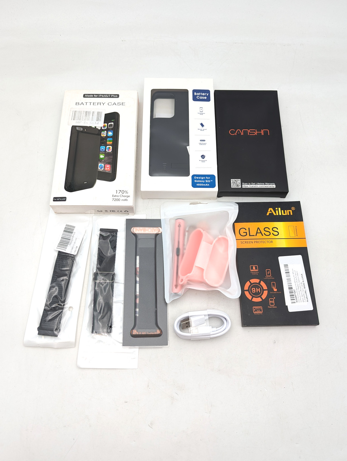 Assorted Electronic Accessories Phone Cases, Watch Bands & More Lot of 18