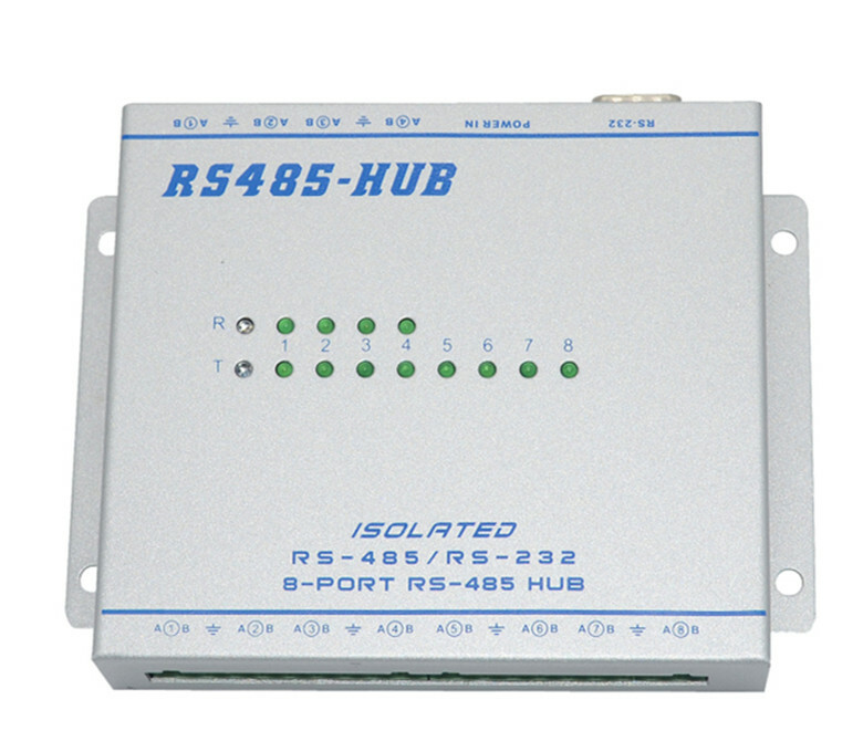 Enhanced Isolated Bidirectional 1-way RS232/485 To 8-channel RS485 Hub Repeater
