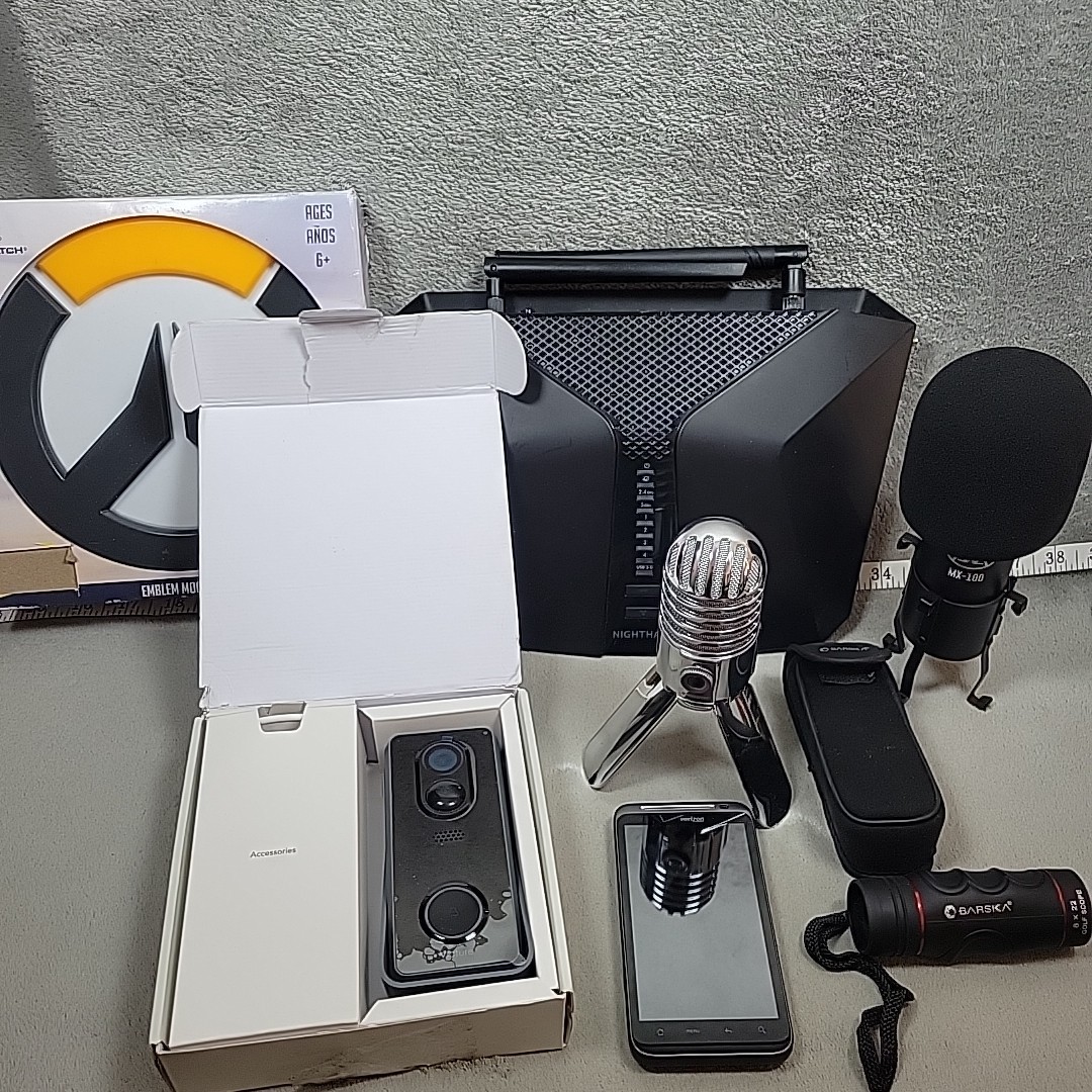 Electronics Lot Router Mics HTC Phone Door Cam Golf Scope FOR PARTS