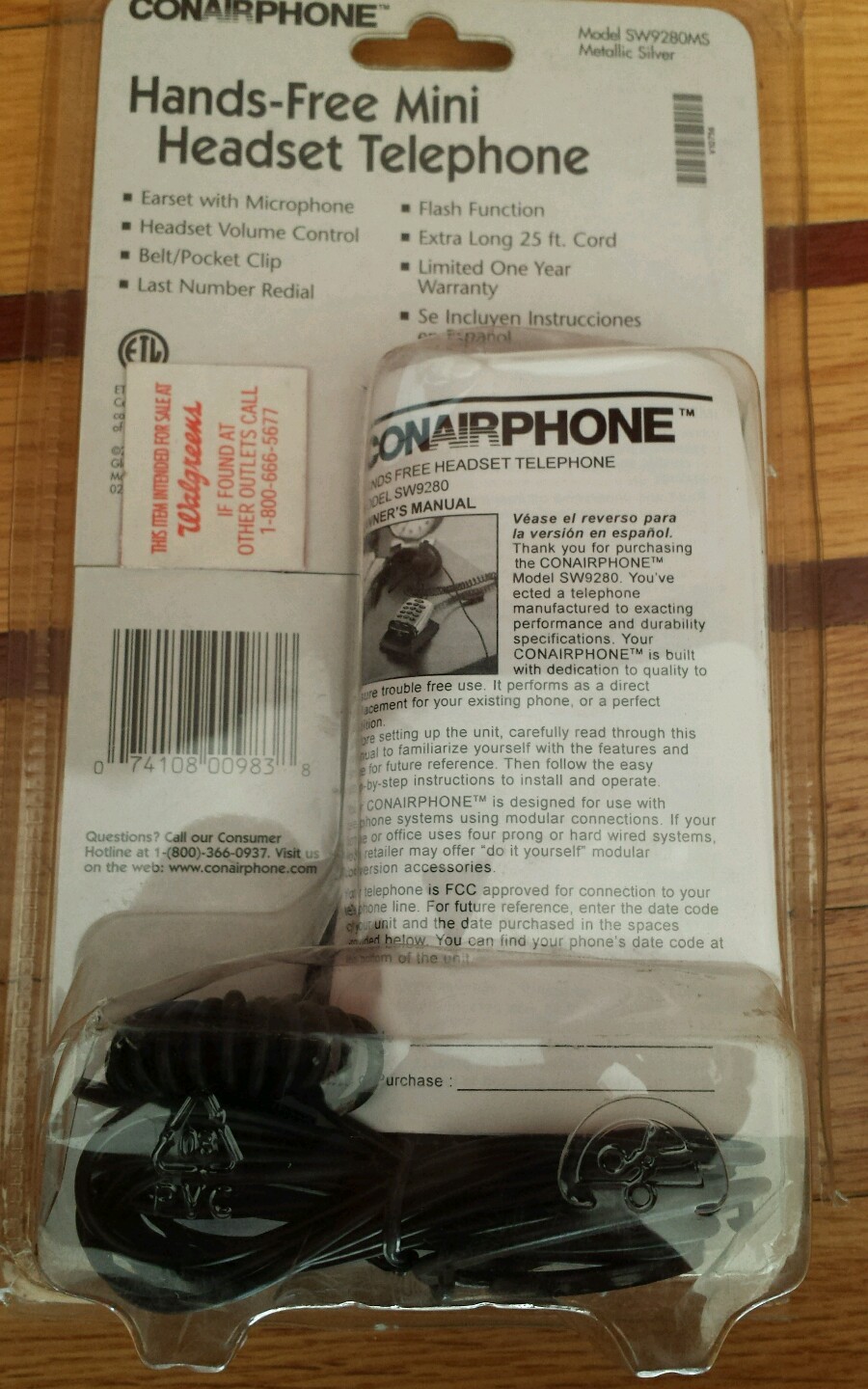 Conair SW9280MS Hands Free Headset Telephone – New