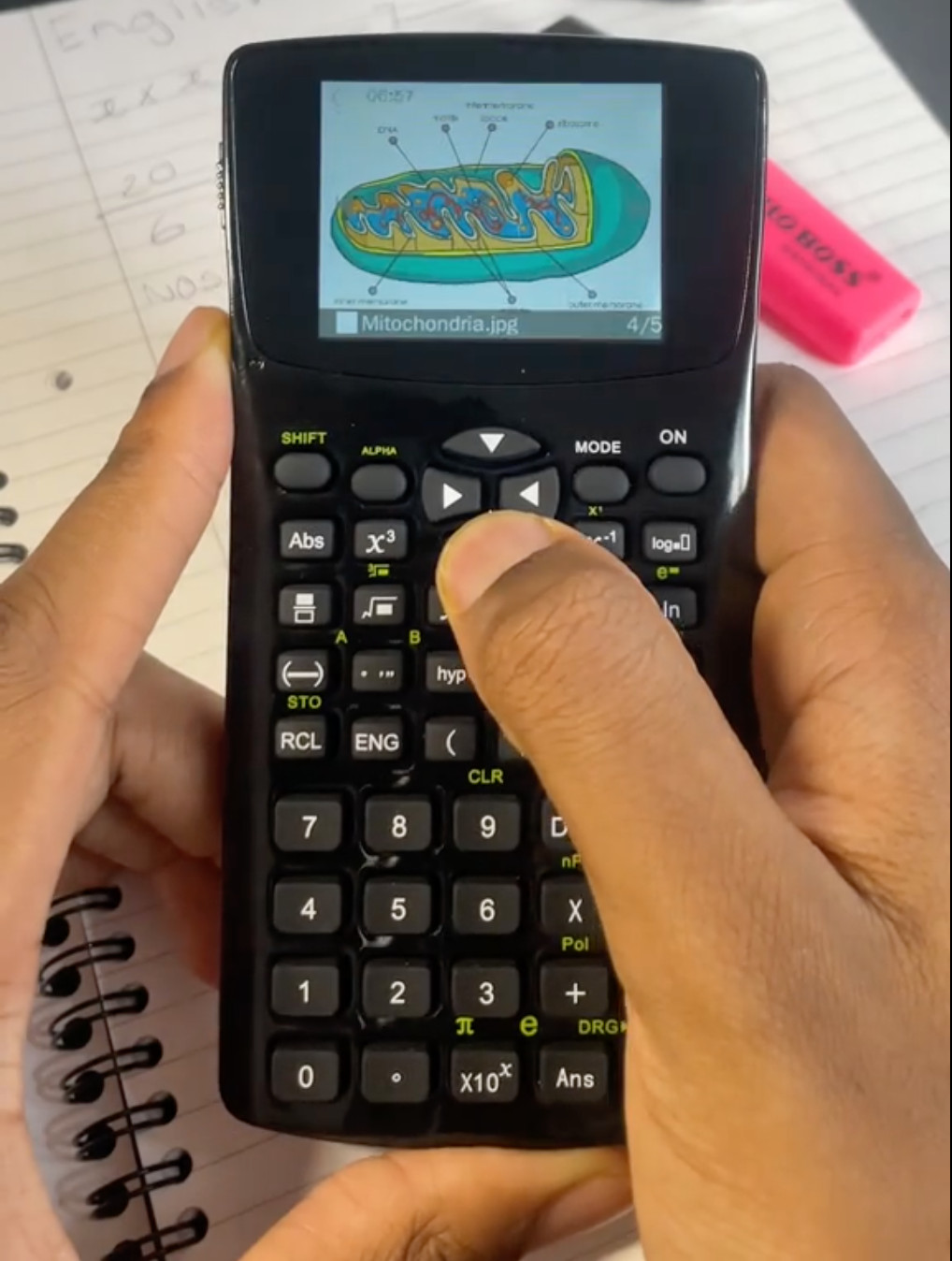 Cheating Calculator w/File Storage For Exams Privacy Screen w/Emergency Button!!