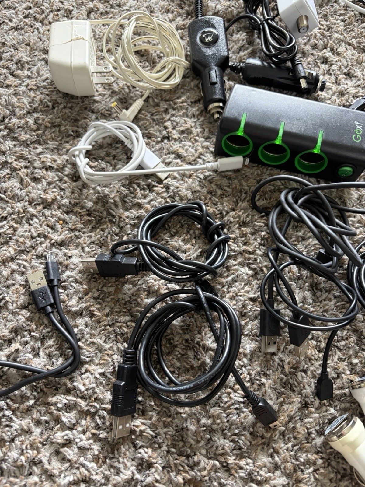 Electronics Junk Drawer Lot 40pcs Wires, Cables, Headphones Etc Untested