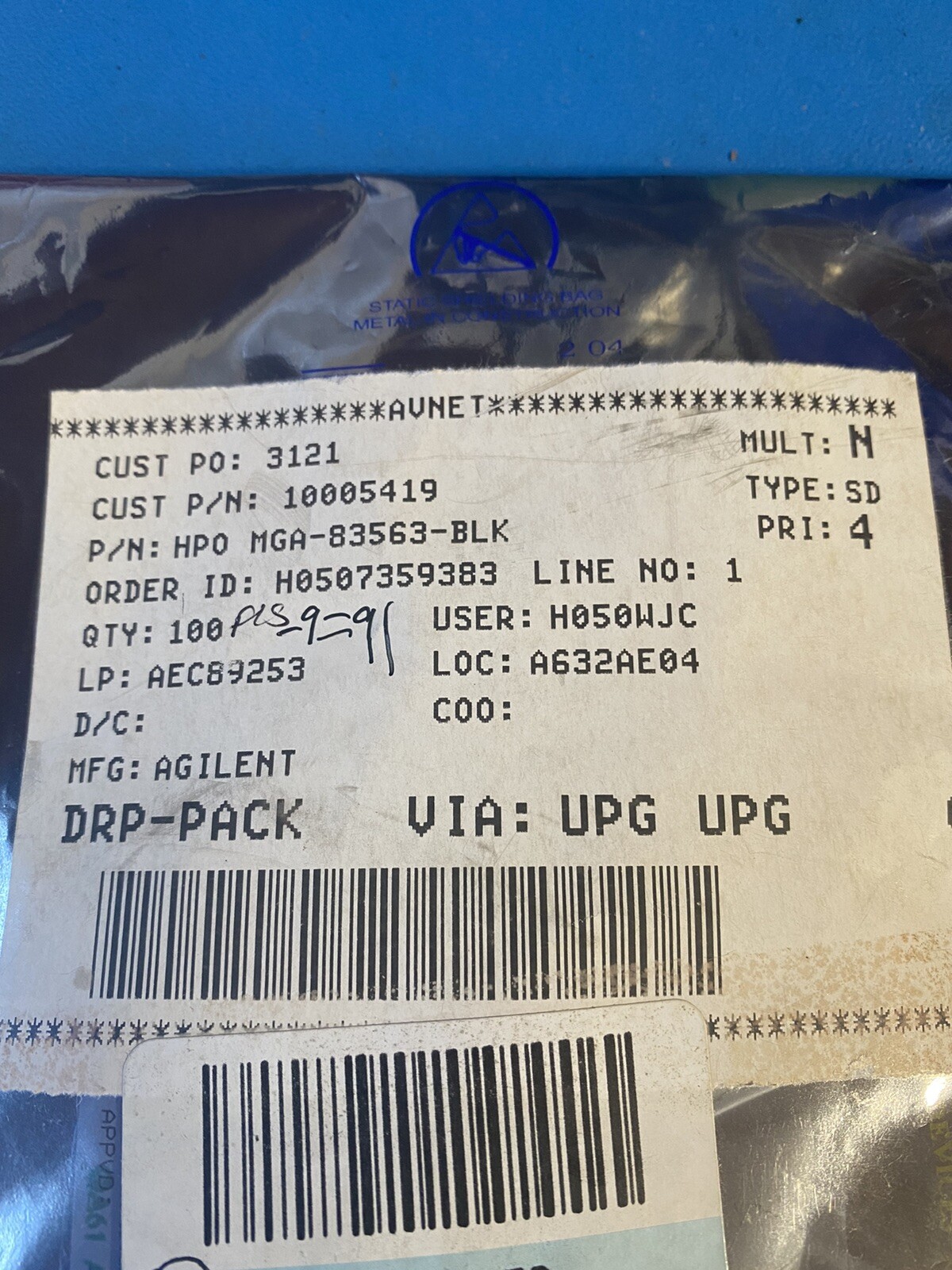 100pcs MGA-83563 Agilent 0.5-6GHz +22dBm Drive Amp