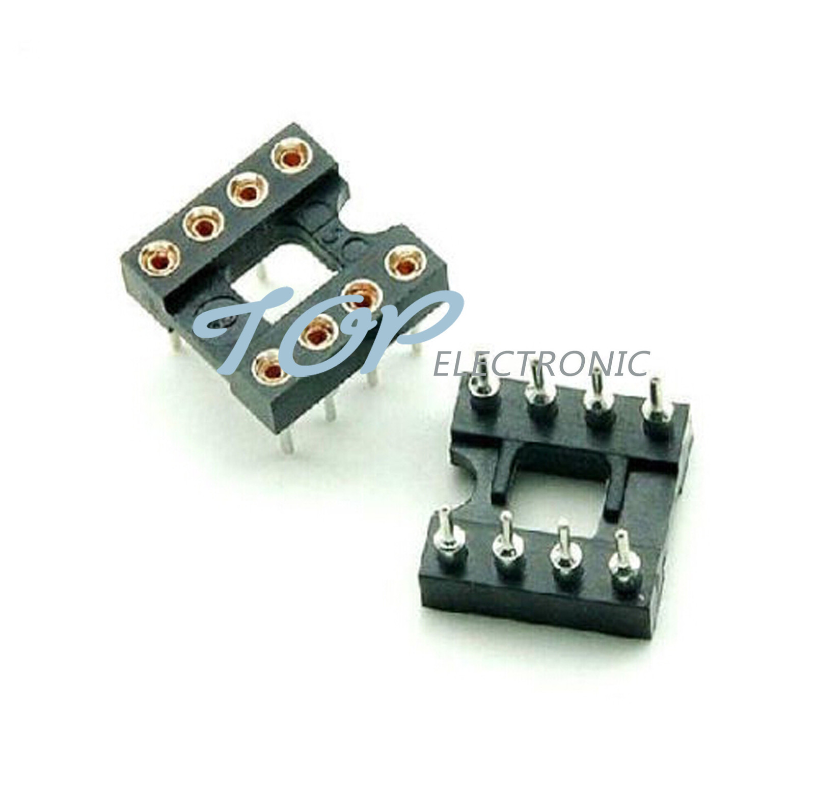100pcs 8Pin DIP SIP Round IC Sockets Adaptor Solder Type gold plated machined