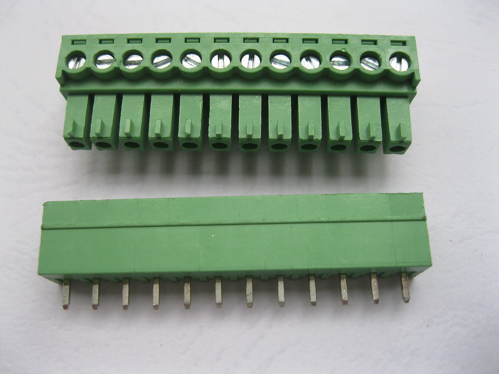 20 pcs 12 pin 3.81mm Screw Terminal Block Connector Plugable Type Green Straight
