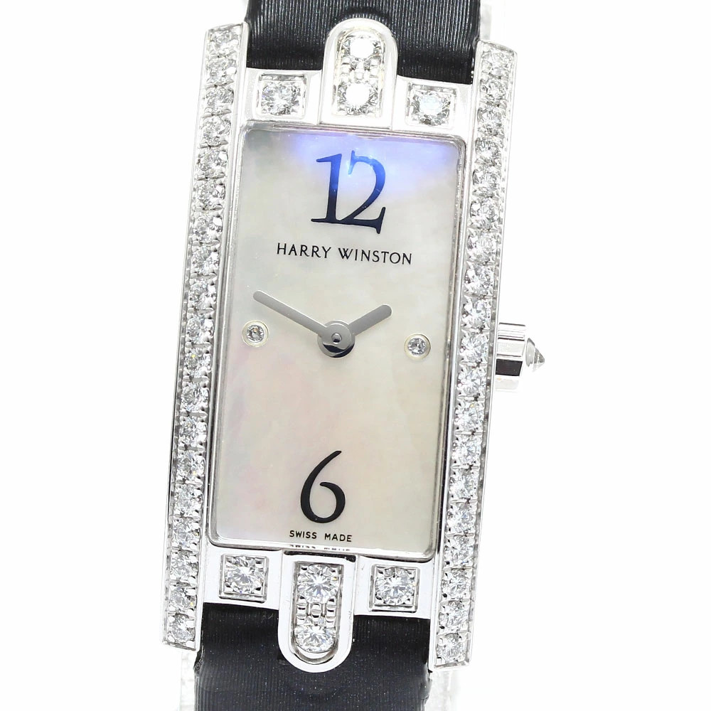 Harry Winston Watch Avenue 332LQW K18WG Diamond Bezel 2P Quartz w/Soft case
