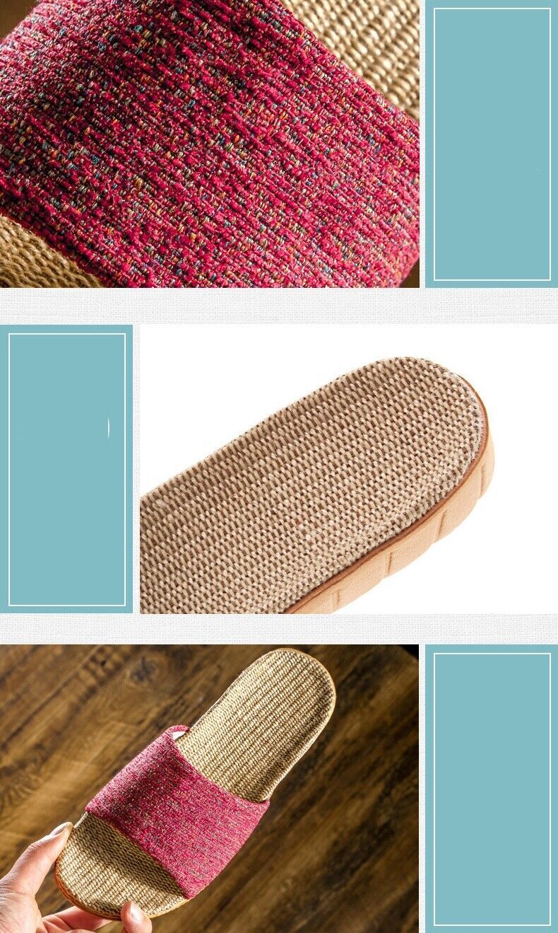 New Unisexy Tatami Slippers Home Indoor Slipper Open Toe Scuff Shoes Slides