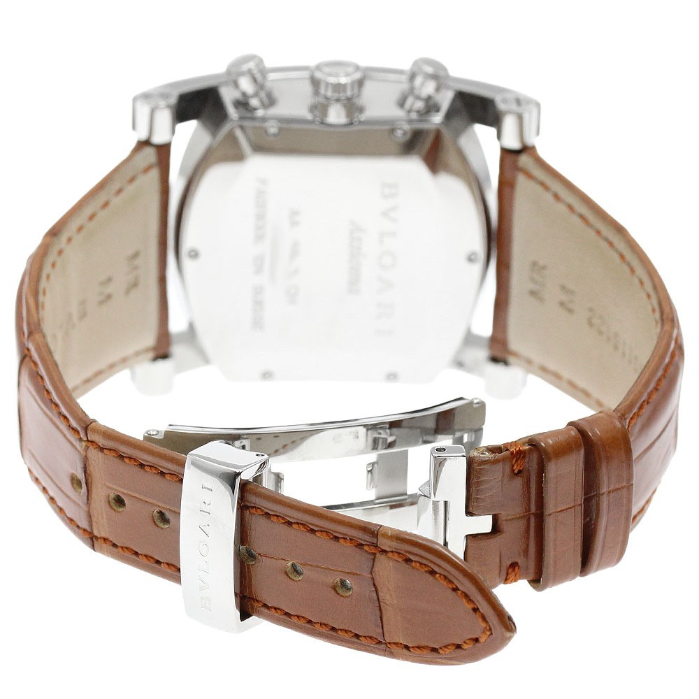 BVLGARI Watch Assioma Chronograph Date Silver Black Dial AA48SCH Automatic Men’s