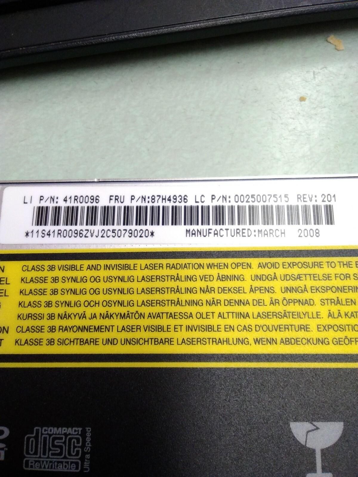 GENUINE LENOVO CD-RW/DVD Drive l GCC-T10N 41R0096