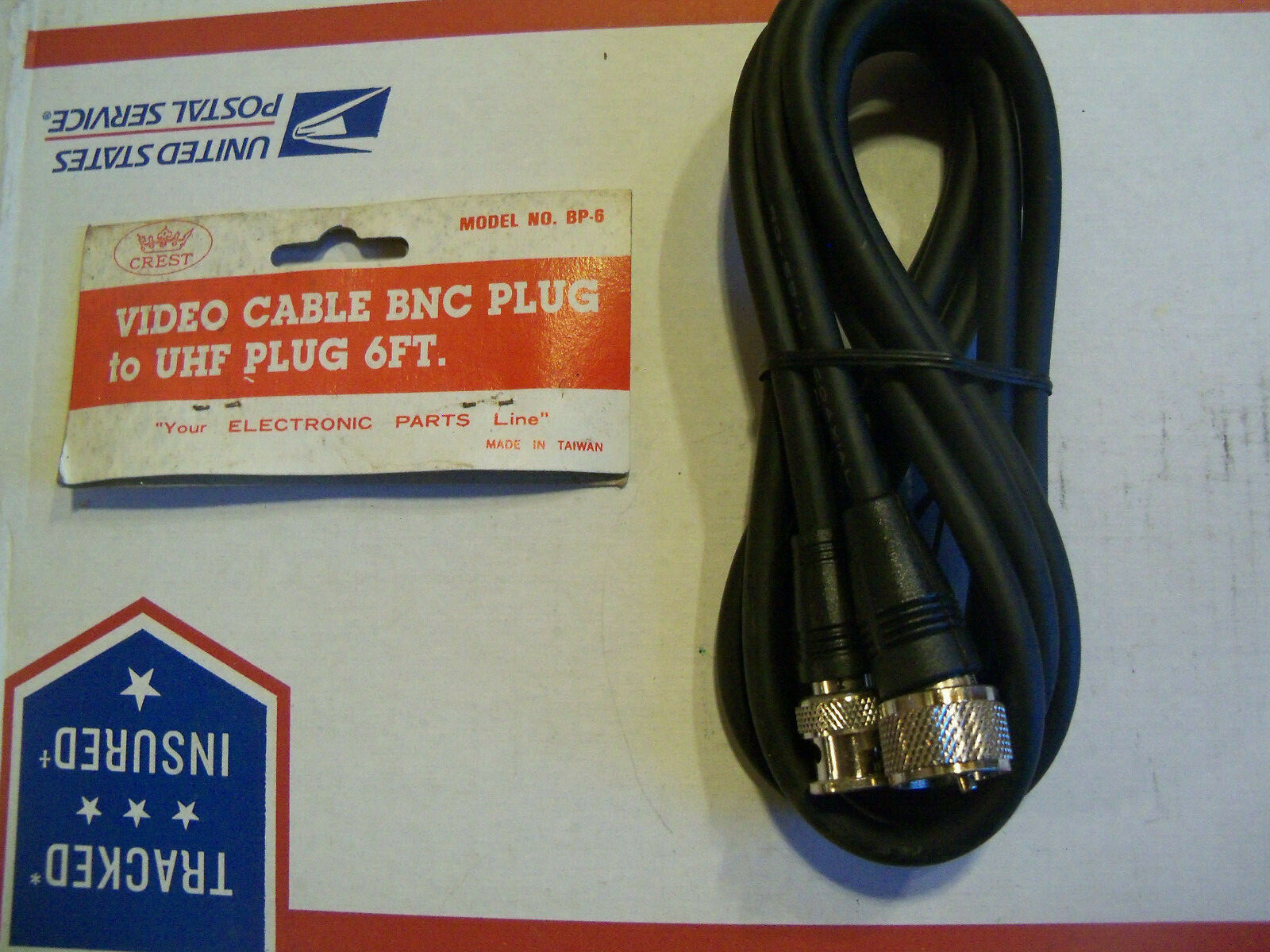 6 ft BNC to UHF PL-259 male RF cable for antenna patch video etc