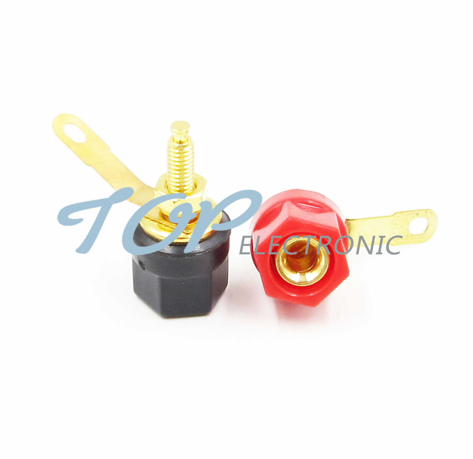 4PCS Gold Amplifier Speaker Binding Post Terminal 4mm Banana Plug Jack Connector