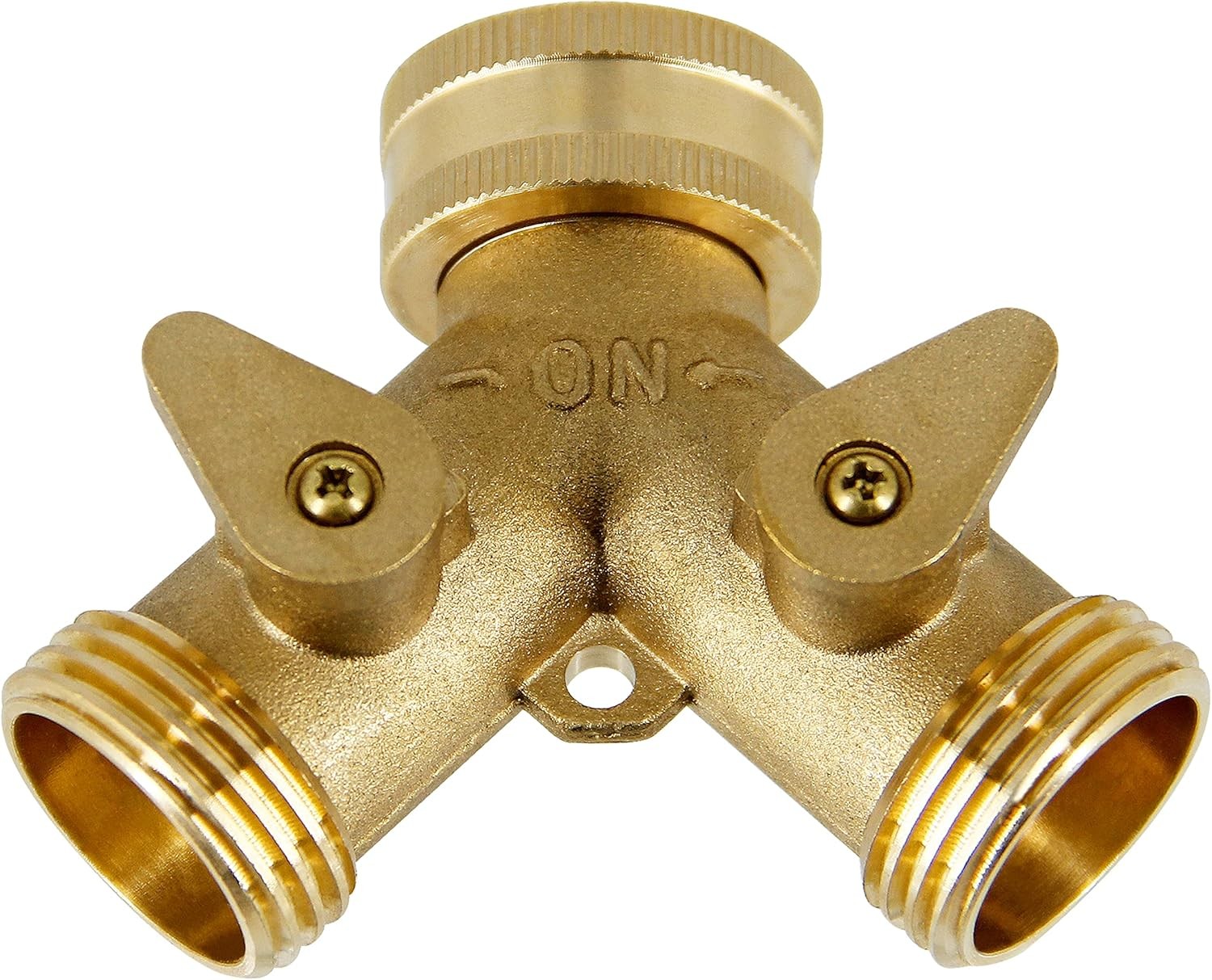 ATDAWN 2 Way Brass Hose Splitter, 3/4″ Brass Hose Connectors, – 1 Pack