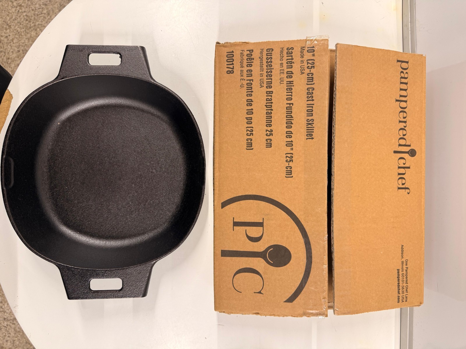 Pampered Chef Rockcrok Small Grill Stone 3158 Black Ceramic Baking Pan 9″ Square