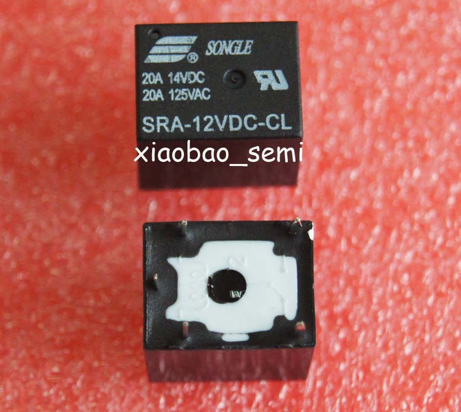 10PCS SRA-12VDC-CL DC 12V Coil 20A PCB General Purpose Relay 5 Pin SPDT