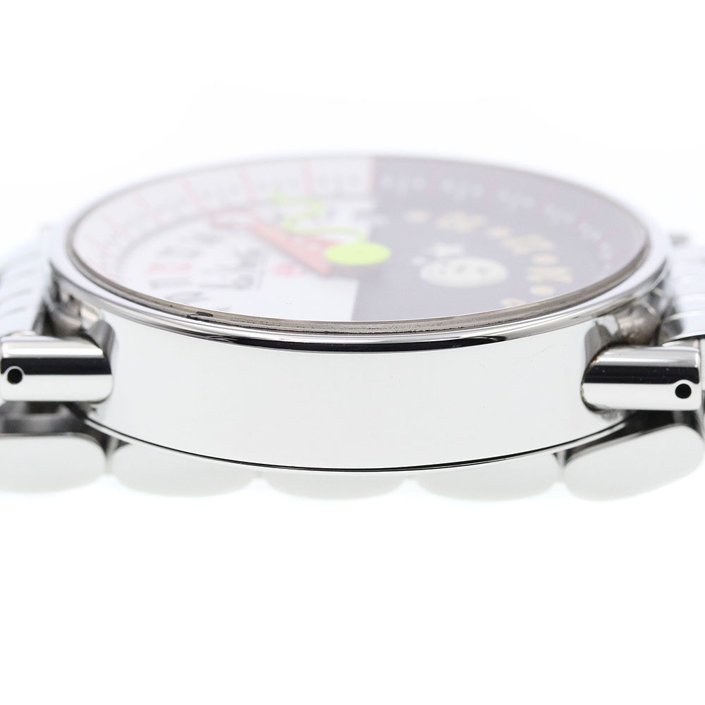Alain Silberstein 24 Hours Automatic Date Mens Watch SS 35mm White Black Dial