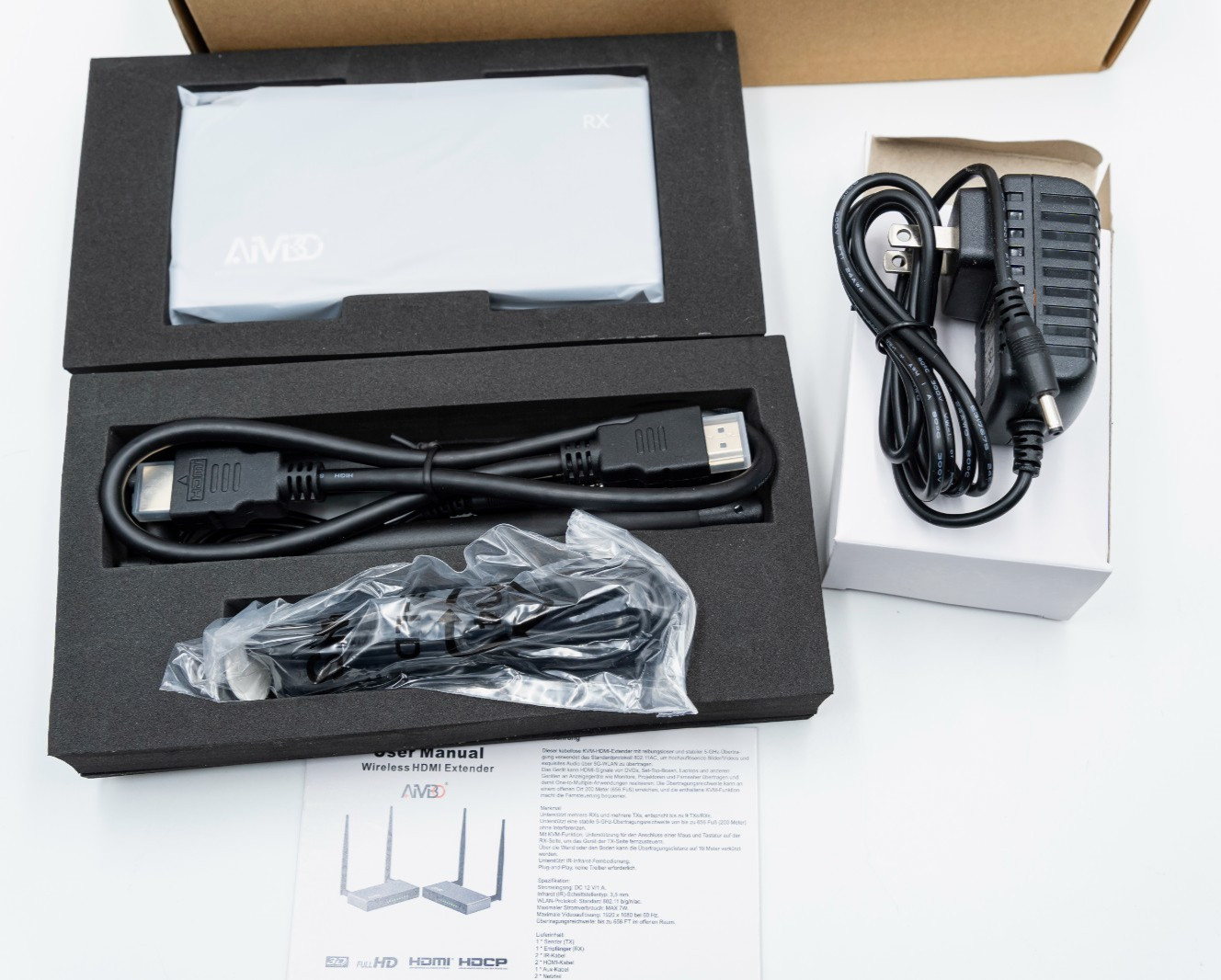 AIMIBO A8-RX Wireless HDMI Receiver Expandable up to 9 Devices OPEN BOX !!!