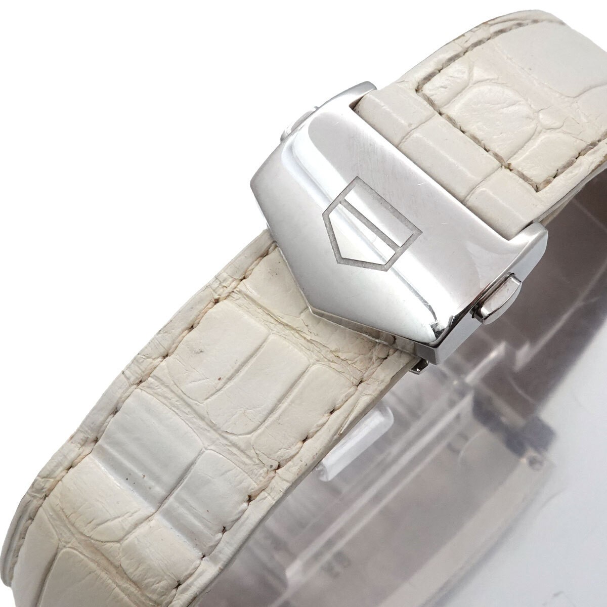 TAG Heuer Monaco WAW131B Boys Watch 12 Diamonds Date White Shell Quartz Square