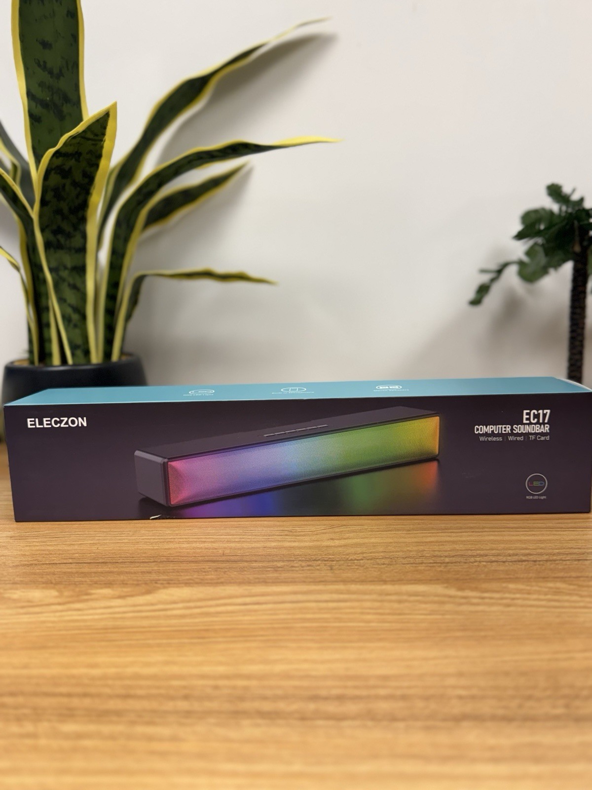 ELECZON EC17 – Computer Soundbar, Wireless, TF Card, RGB LED Light