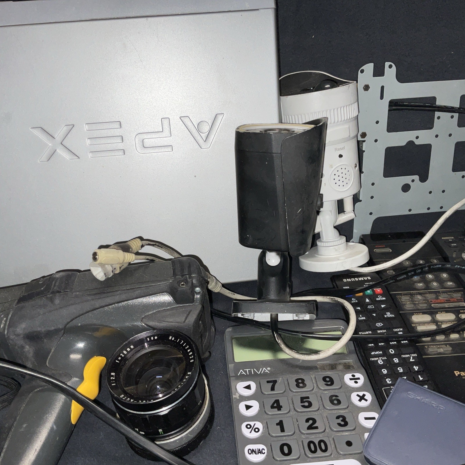 Untested Electronic Lot – External HDD, Garmin, Security Cameras, DVD, Remote