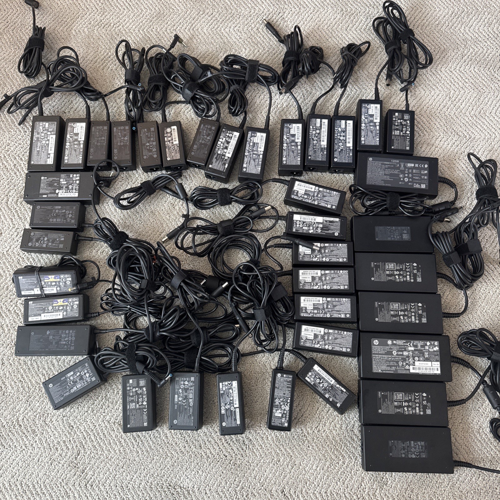 Lot of 39 HP AC Adapters. Multiple Models. Some Used Some New. Listing Untested