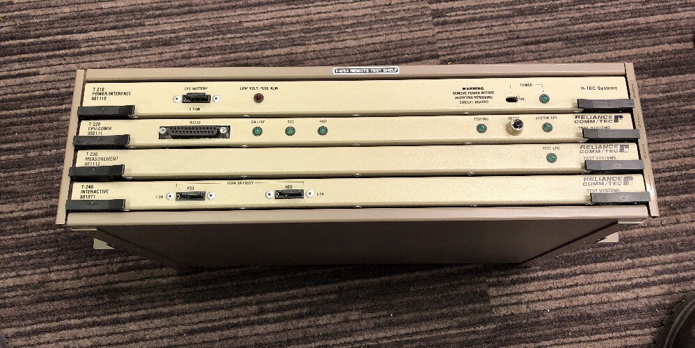 R-TEC SYSTEMS T-9/SX REMOTE TEST SHELF WITH T-210 T-220 T-230 T-240