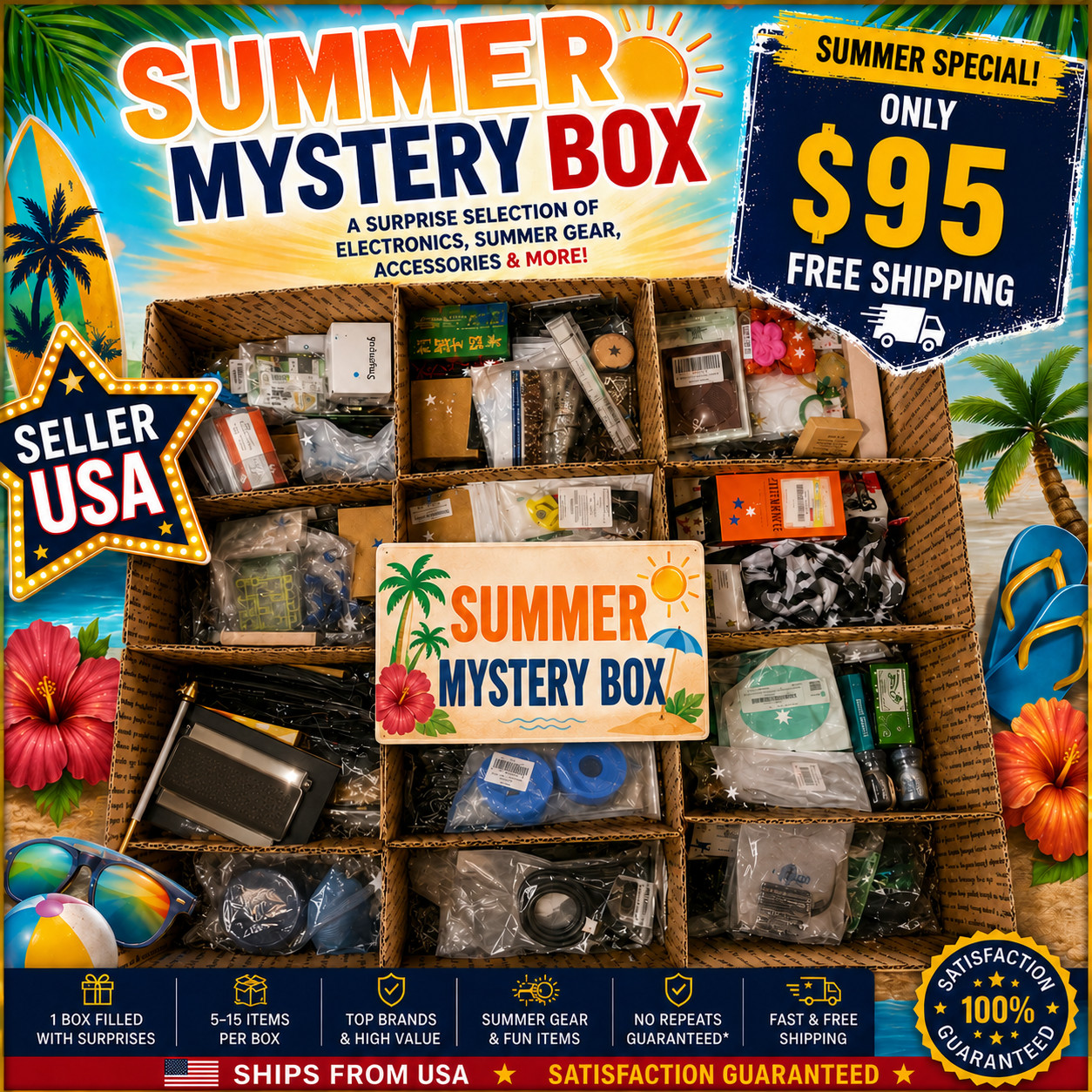 ☀️📦 Super Premium Summer Mystery Box 🎁 Electronics, Home Goods & Summer Gear