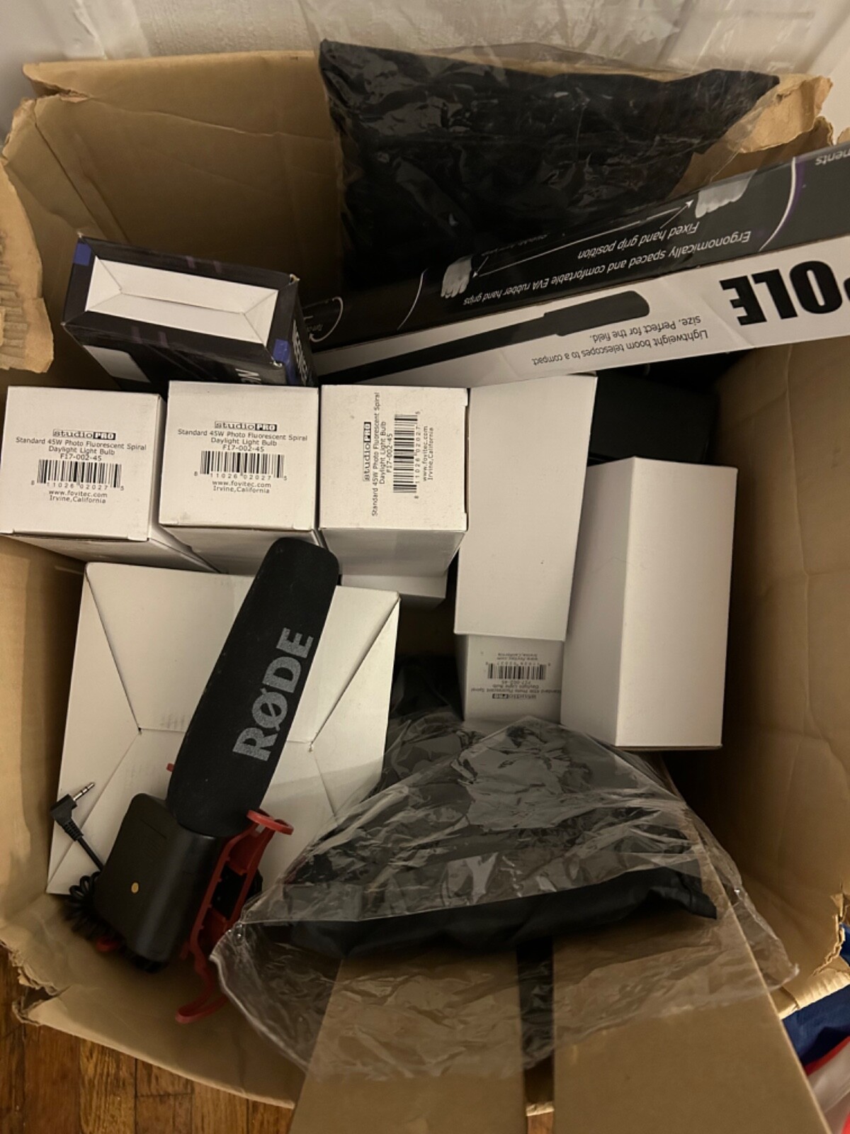 Lots of audio and lighting equipment unused!
