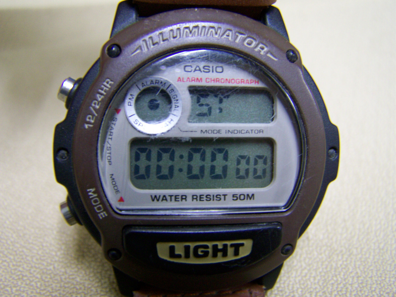 CASIO Illuminator Men’s Nice 5-ATM Quartz LCD Sport Watch +New lithium Battery