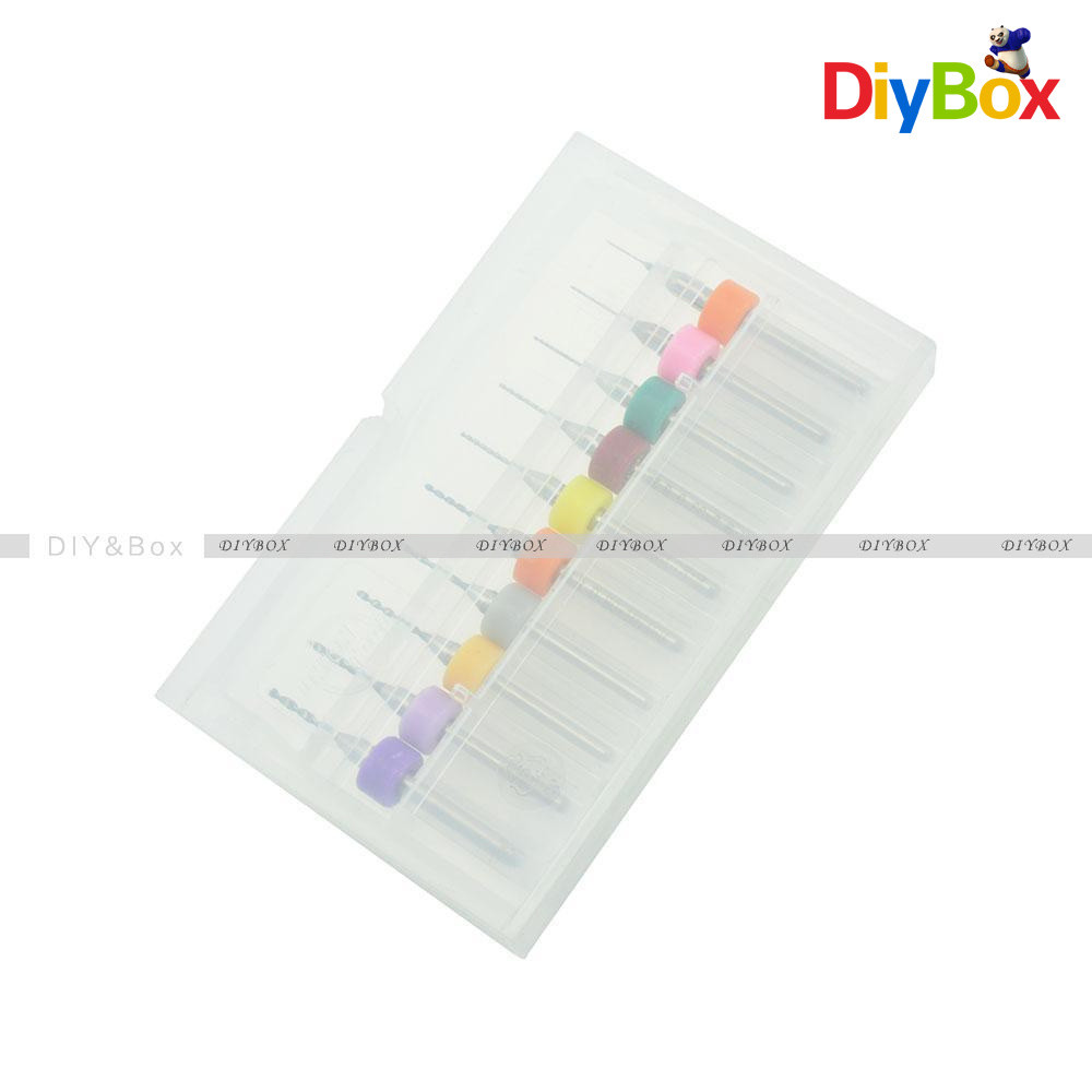 10Pcs/Set PCB Print Circuit Board Carbide Micro Drill Bits Tool 0.3mm to 1.2 mm