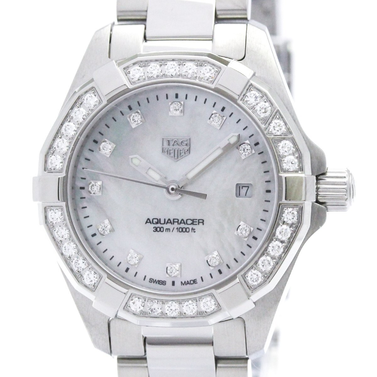 TAG Heuer Aquaracer Lady Diamond Stainless Steel Quartz Women’s Watch Date Round