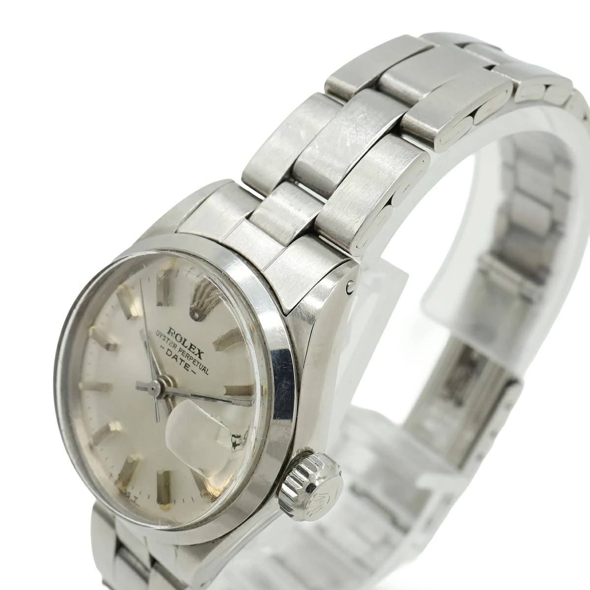 ROLEX Oyster Perpetual Date Silver Dial SS Ladies Automatic Watch Model 6516
